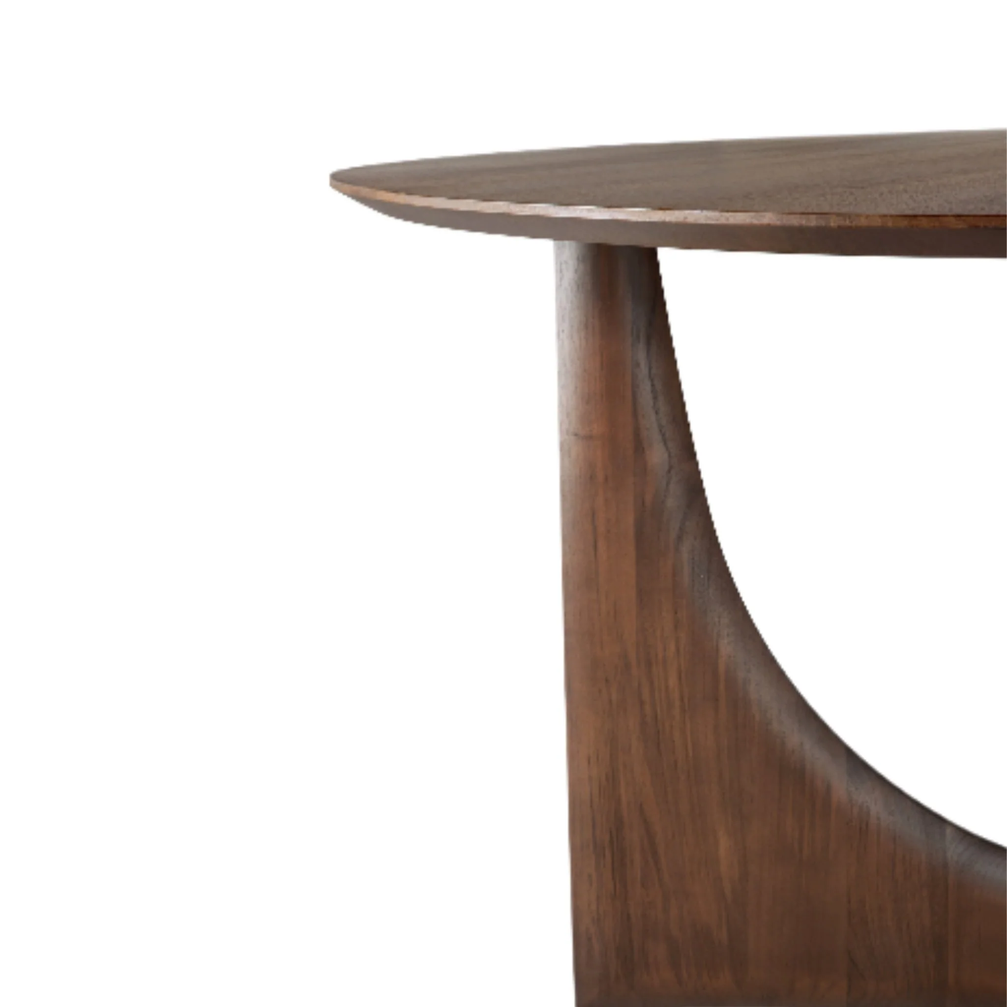 Geometric Round Dining Table - Teak Brown - Image 7