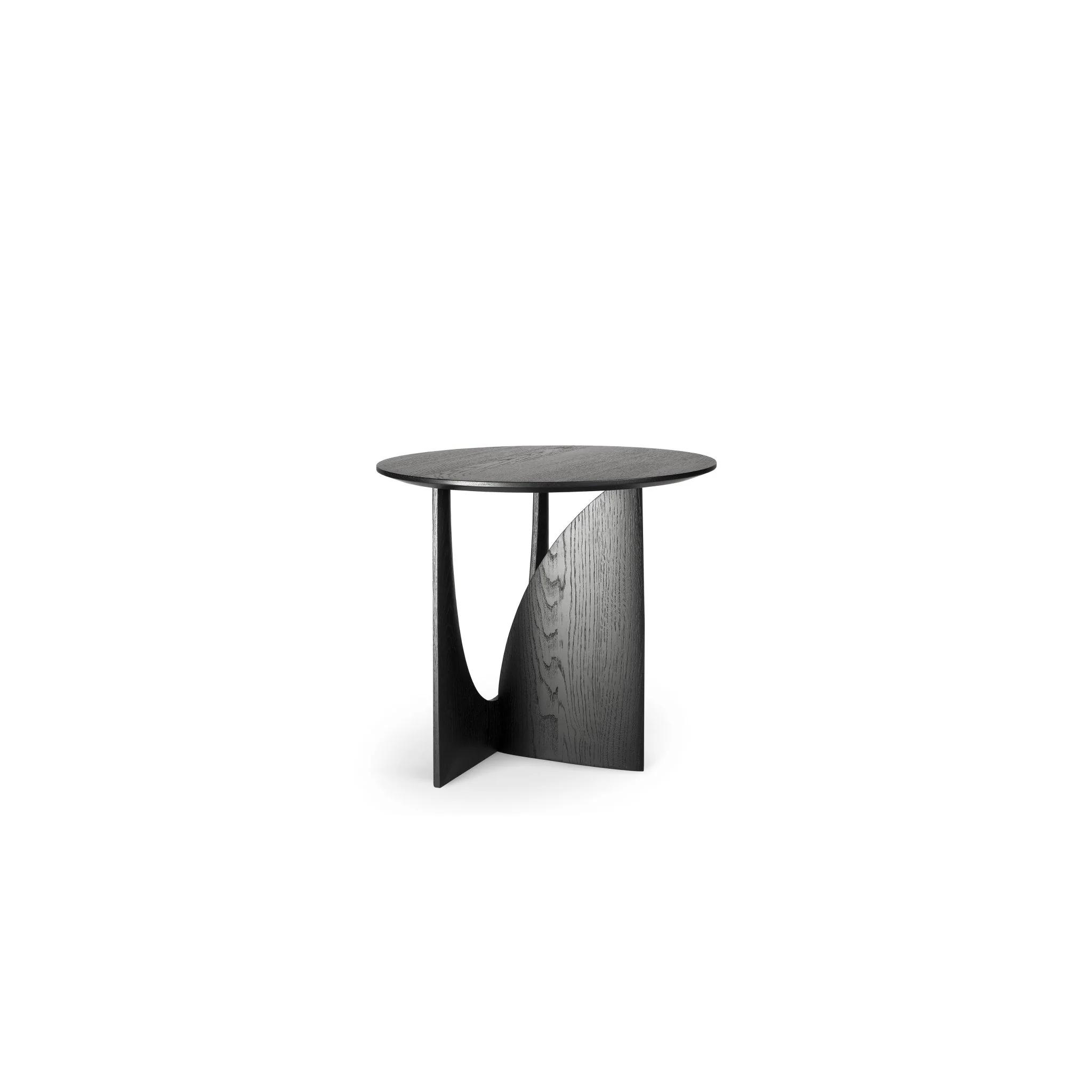 Geometric Side Table - Varnished Oak - Black