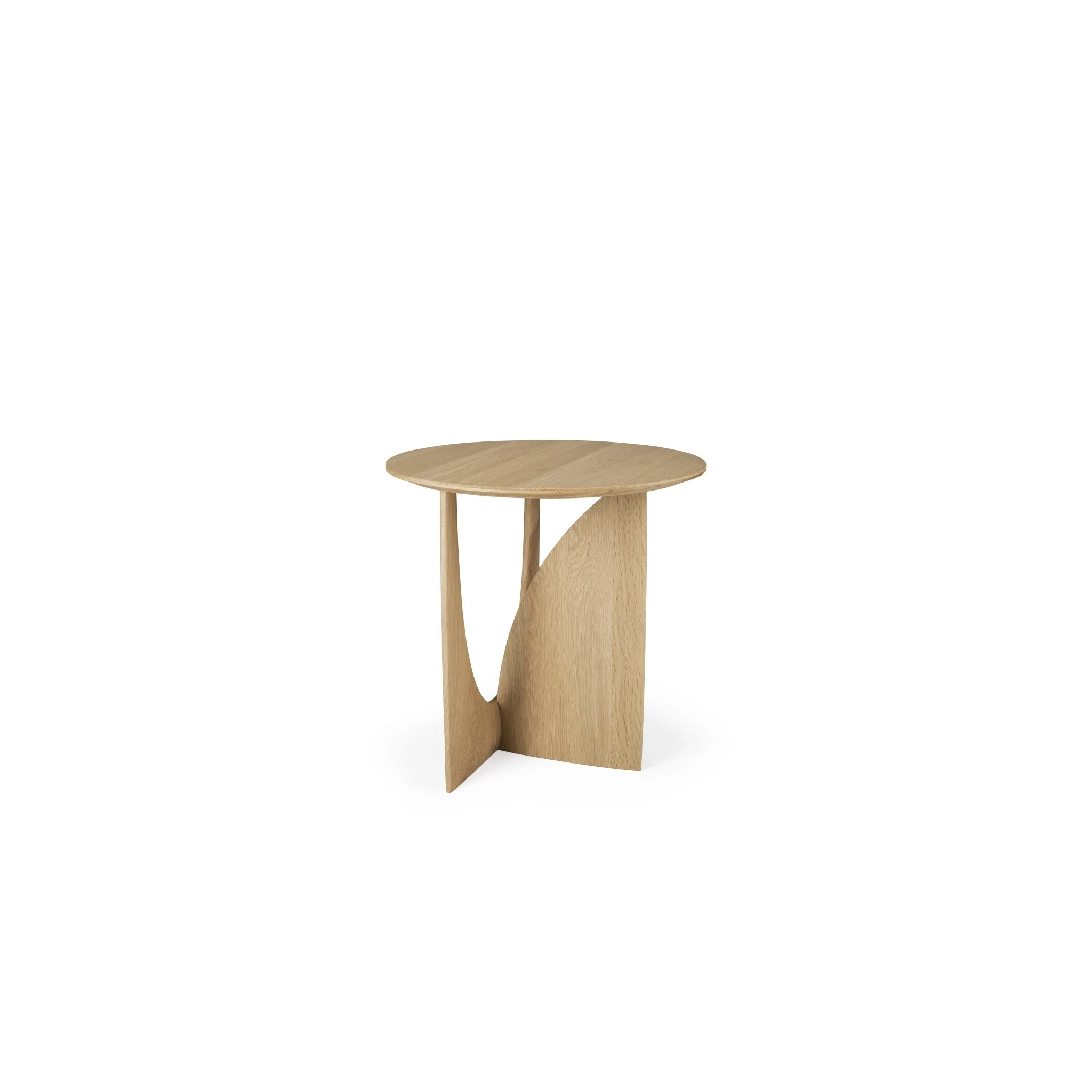 Geometric Side Table - Varnished Oak