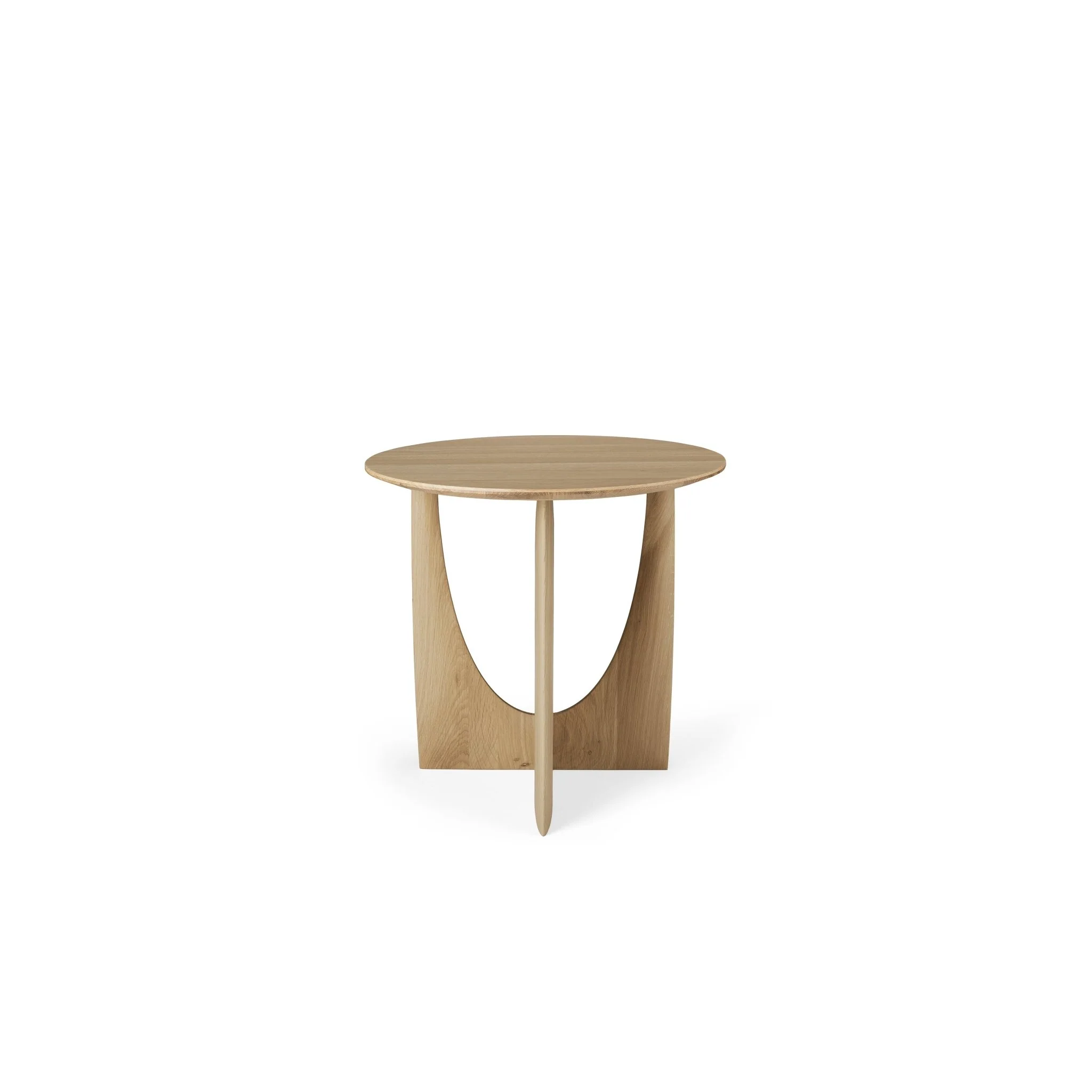 Geometric Side Table - Varnished Oak - Image 3