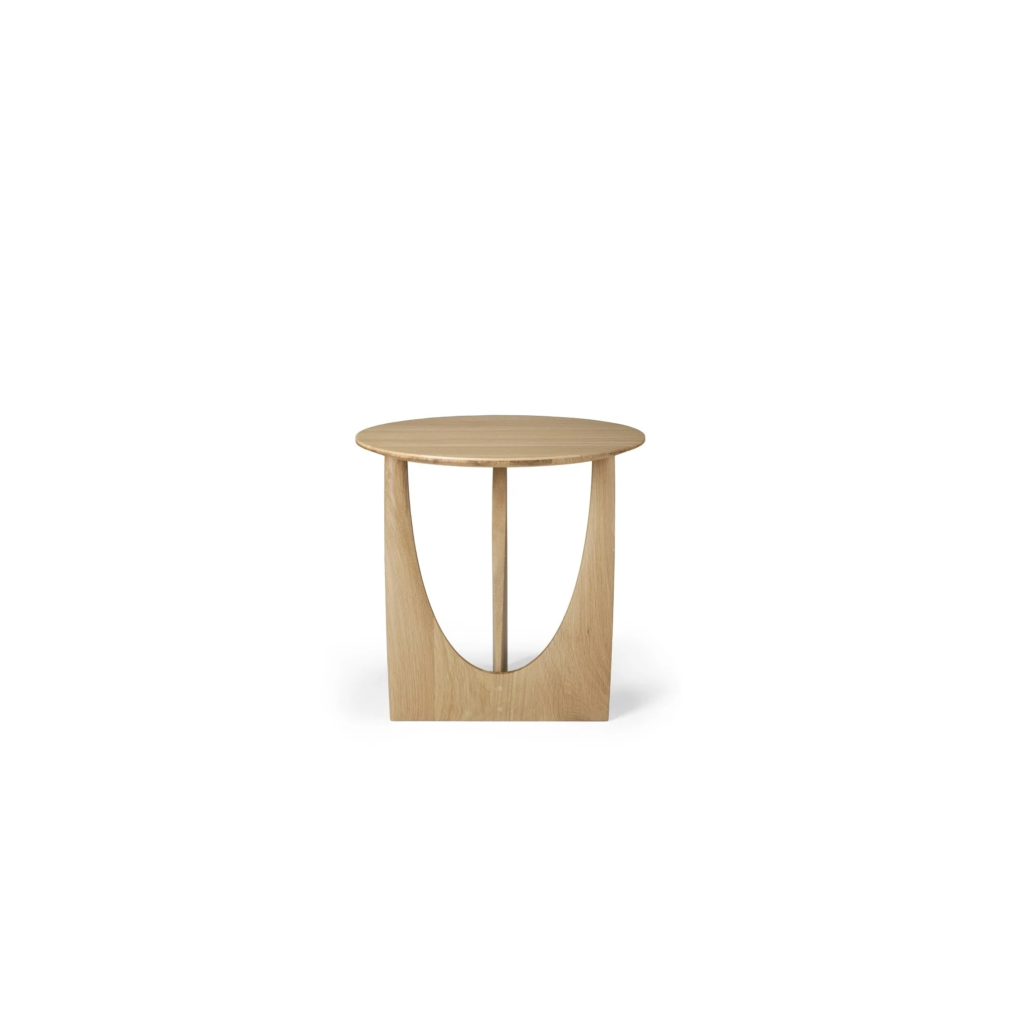 Geometric Side Table - Varnished Oak - Image 4