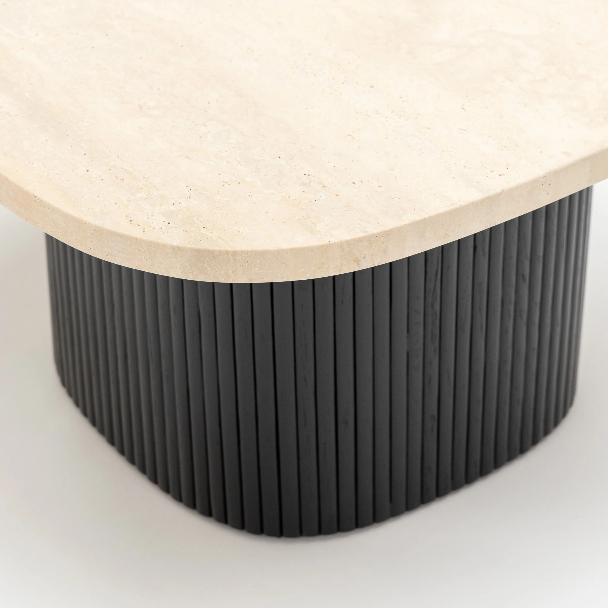 Gion Coffee Table 70 - Black Oak & Travertine - Image 4
