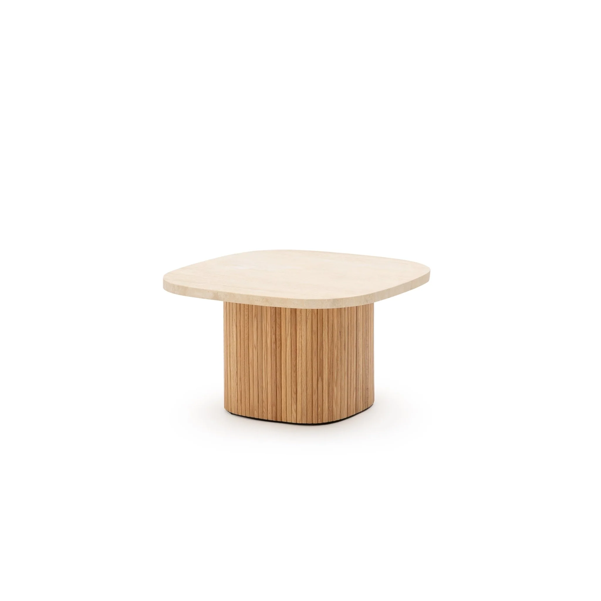 Gion Coffee Table 70 - Light Oak & Travertine - Image 2