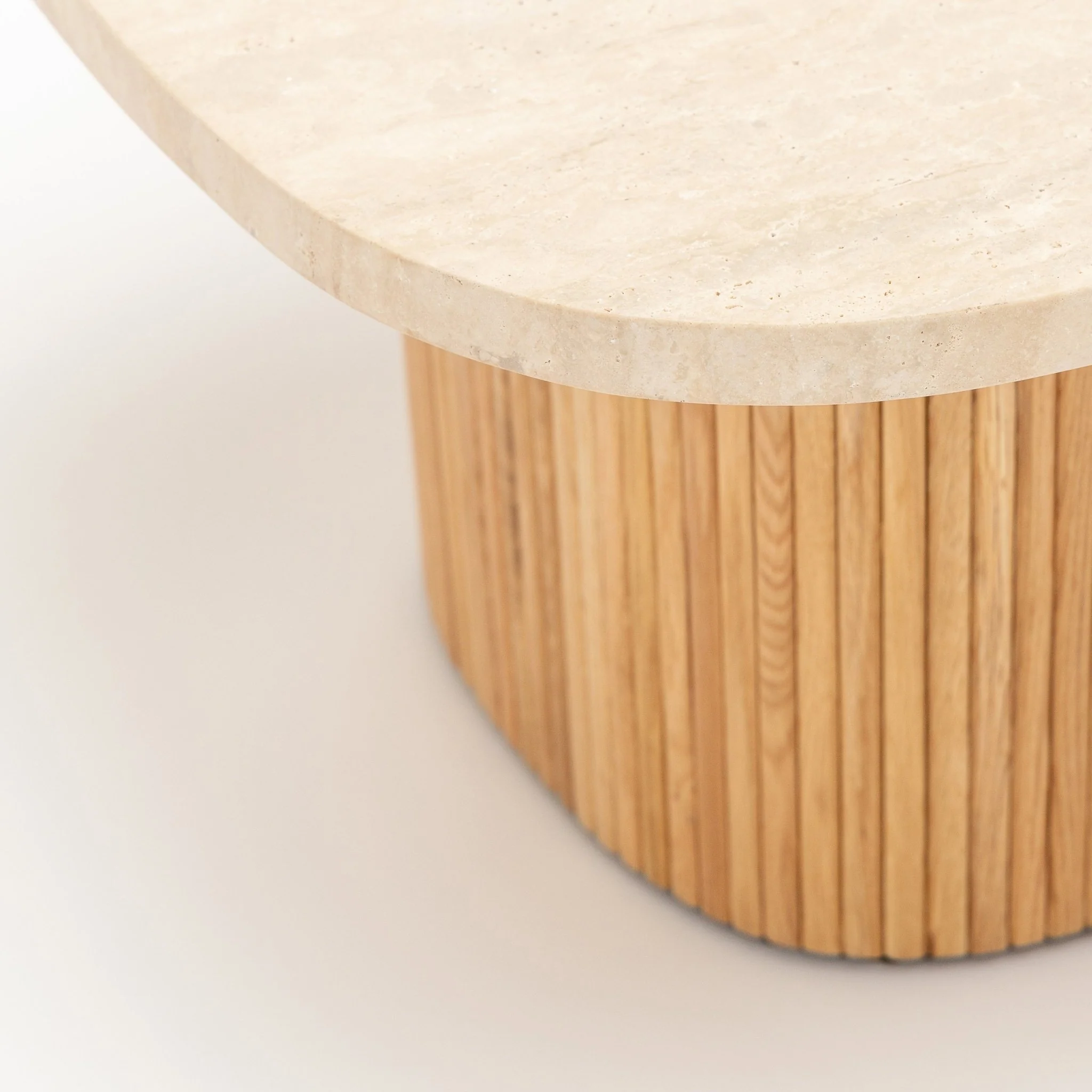 Gion Coffee Table 70 - Light Oak & Travertine - Image 4