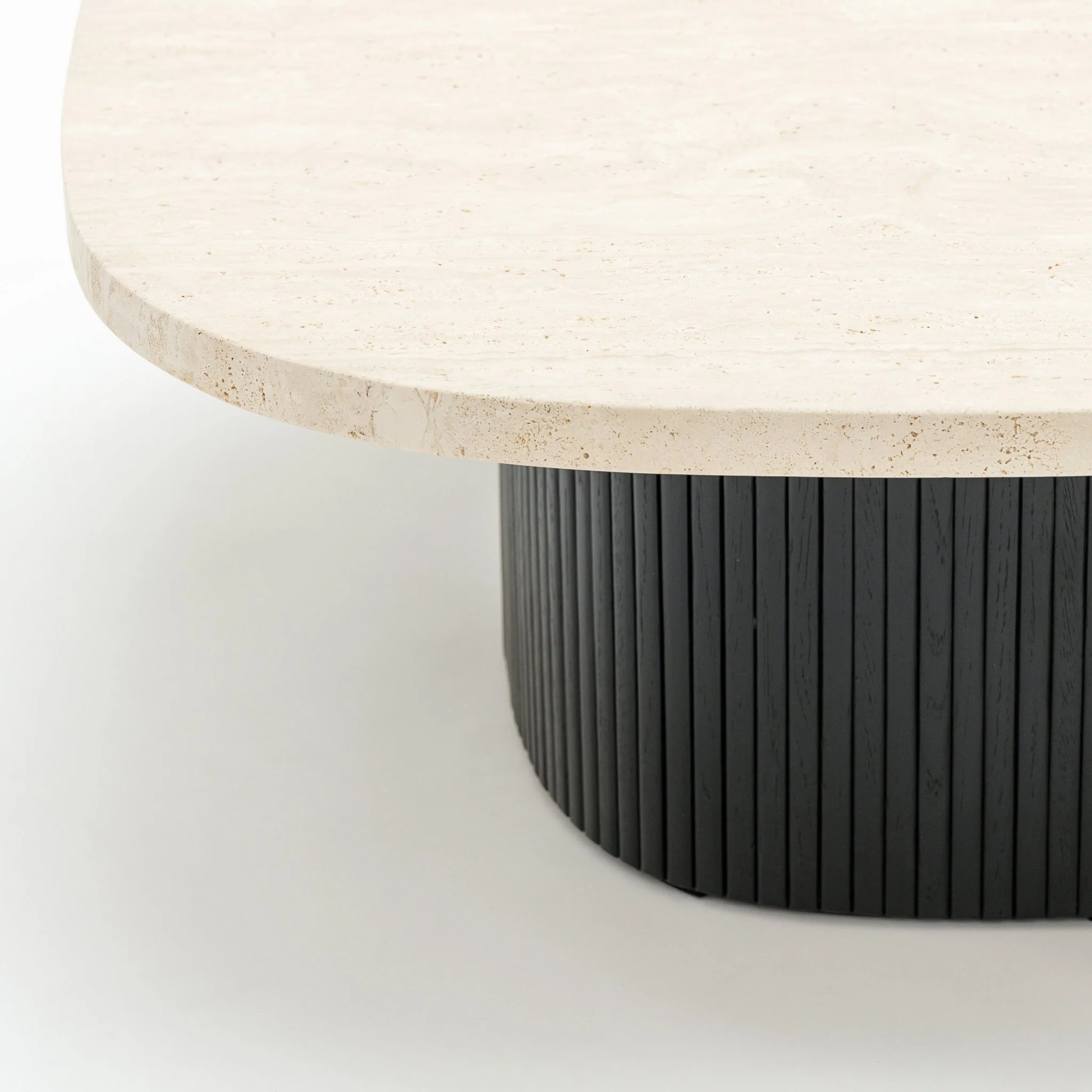 Gion Coffee Table 95 - Black Oak & Travertine - Image 4