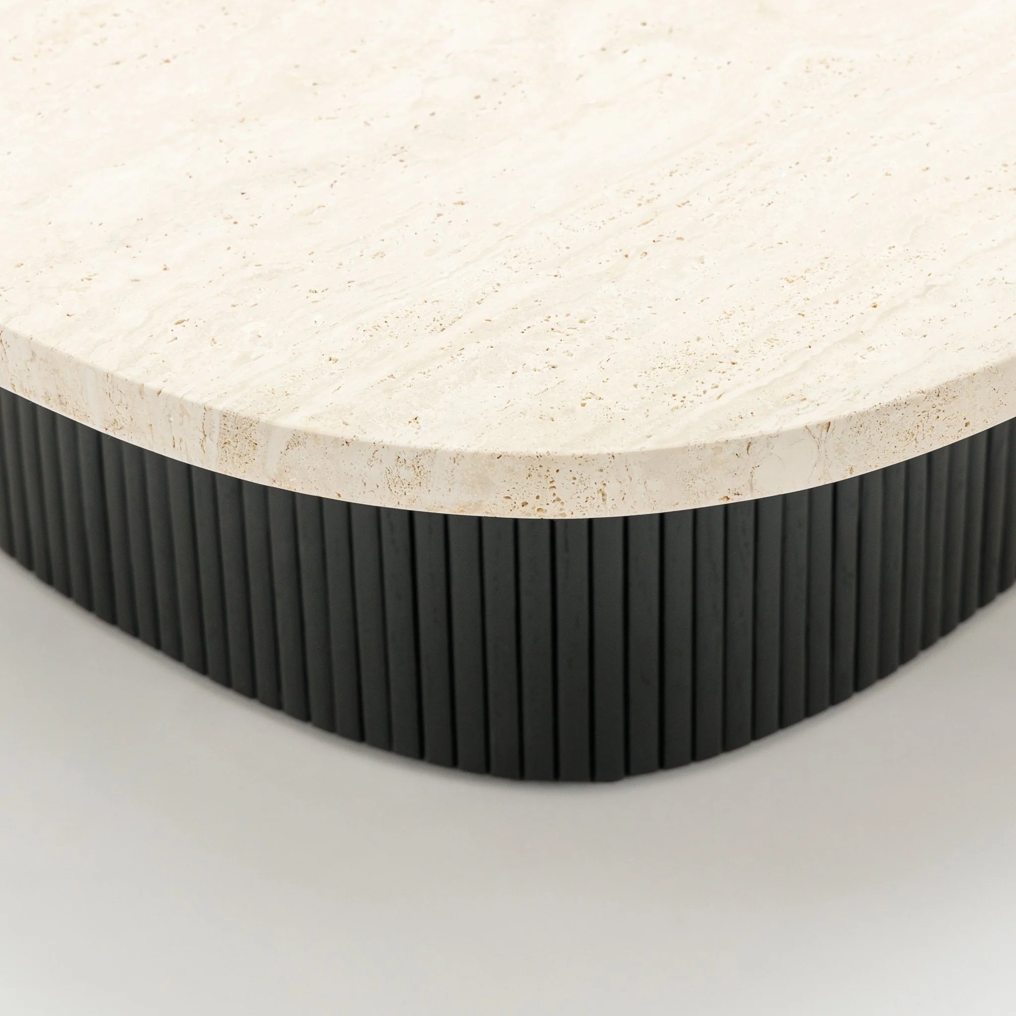 Gion Coffee Table 95 - Black Oak & Travertine - Image 5