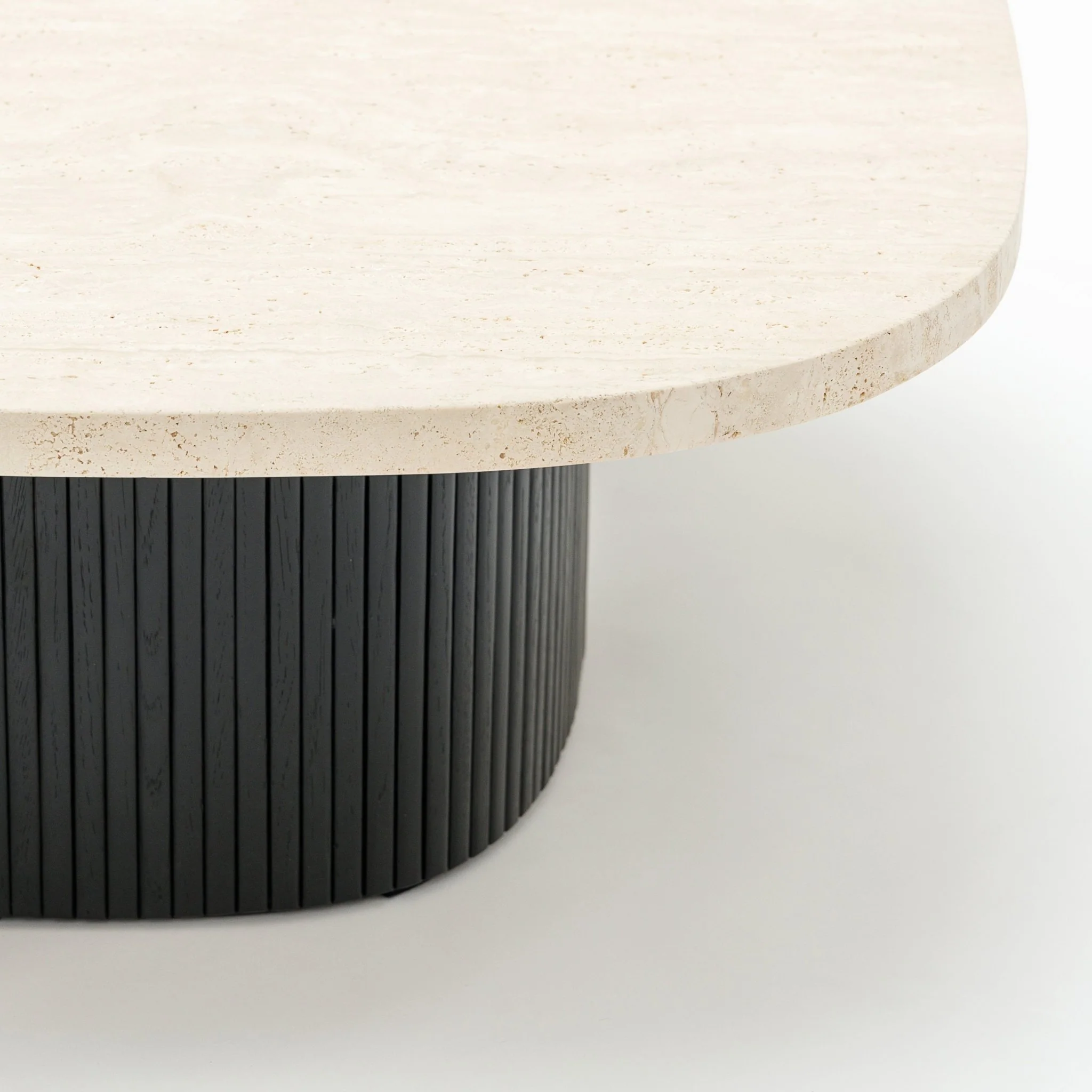 Gion Coffee Table 95 - Black Oak & Travertine - Image 6