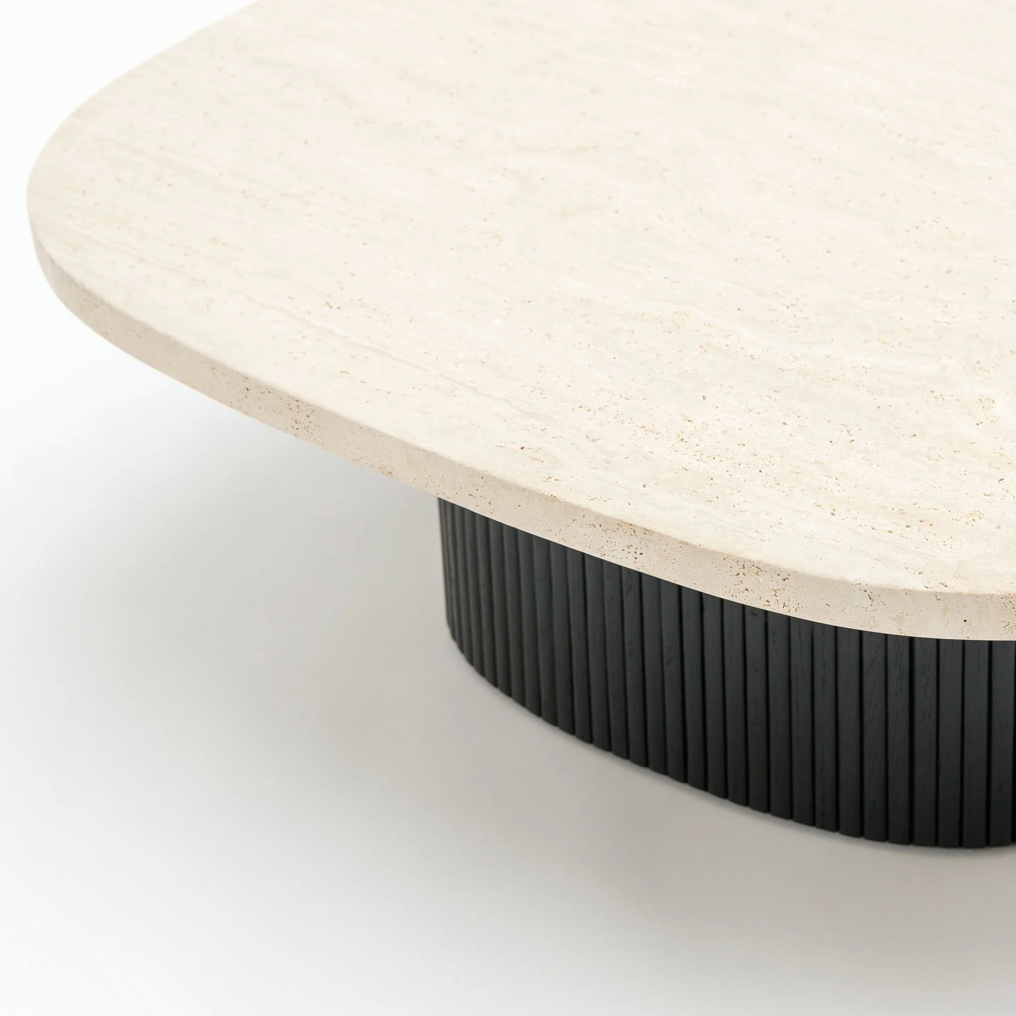Gion Coffee Table 95 - Black Oak & Travertine - Image 8