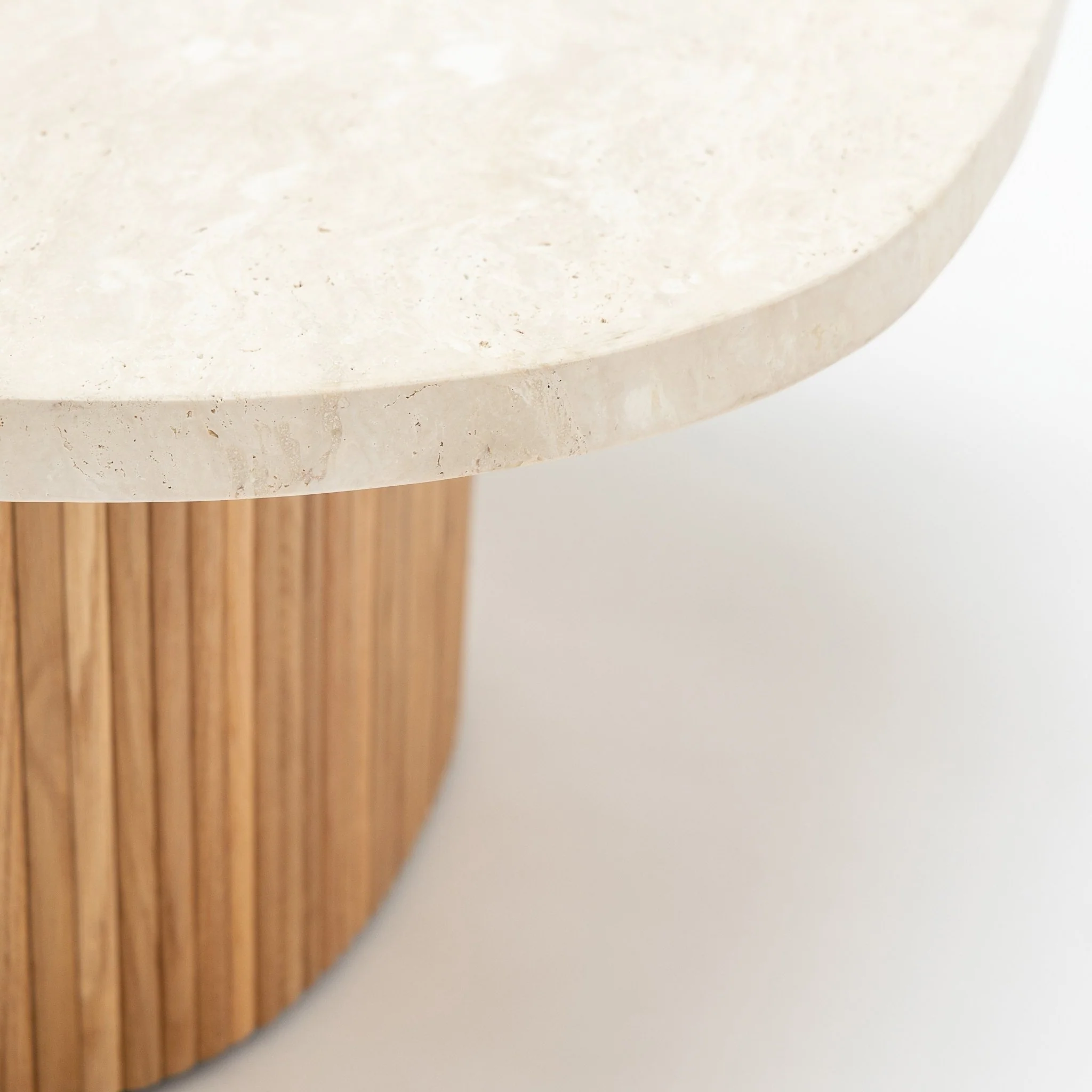 Gion Coffee Table 95 - Light Oak & Travertine - Image 6