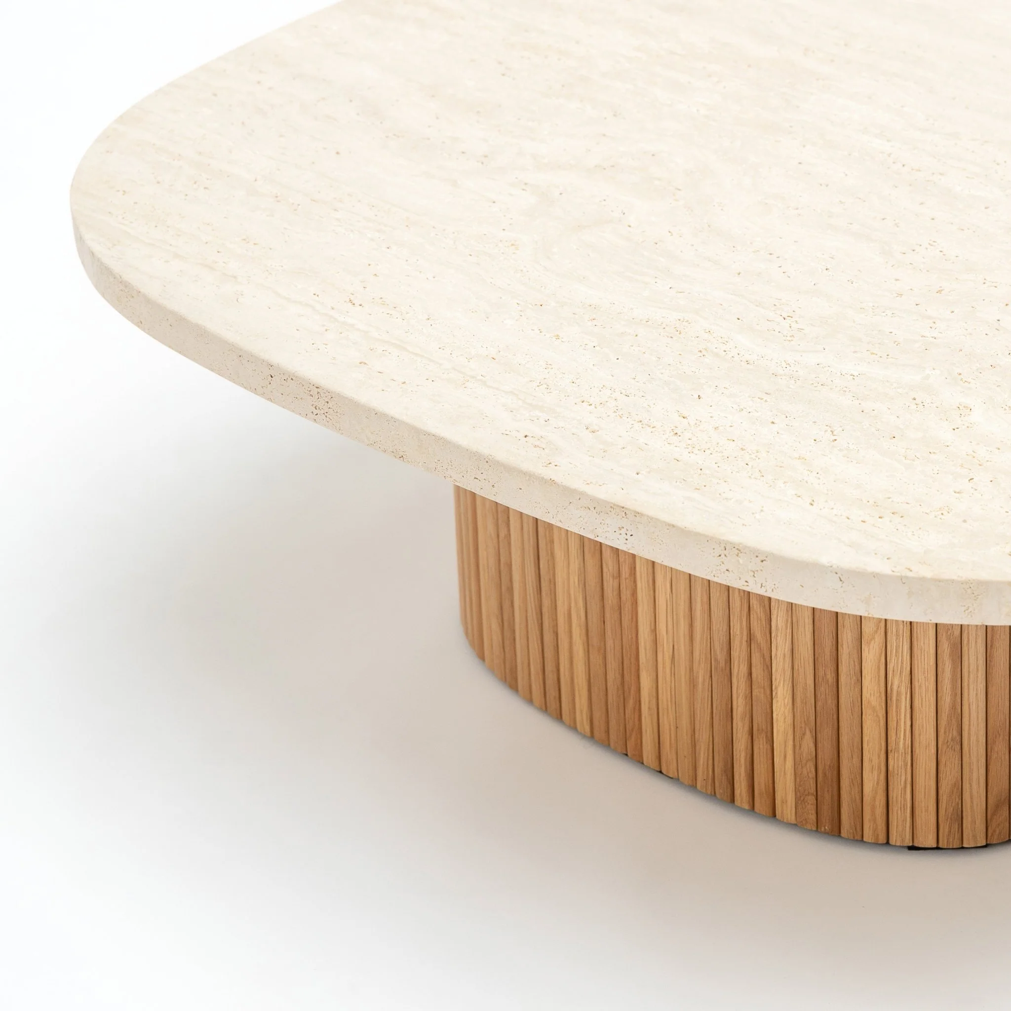 Gion Coffee Table 95 - Light Oak & Travertine - Image 8