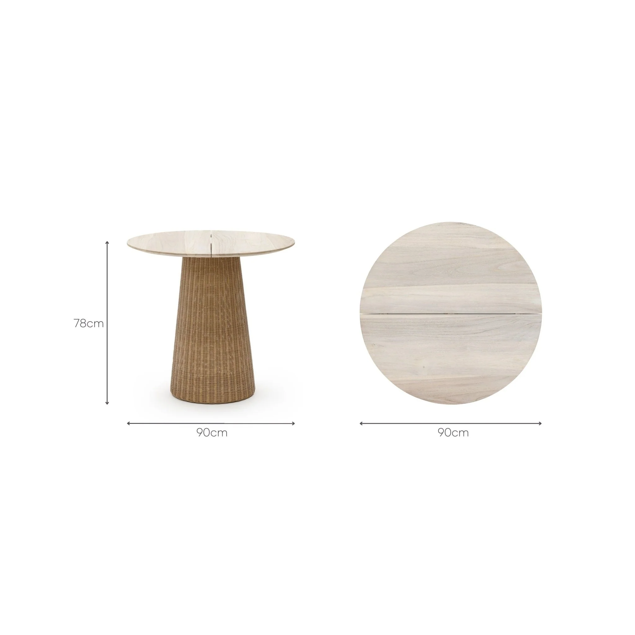 Girona Bistro Table - Aged Teak & Natural - Image 12