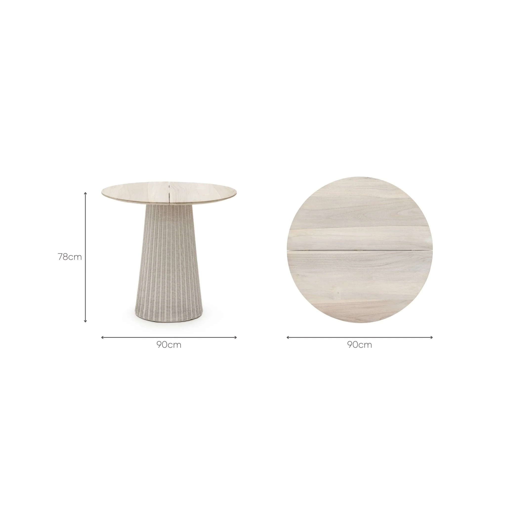 Girona Bistro Table - Aged Teak & Chalk - Image 13