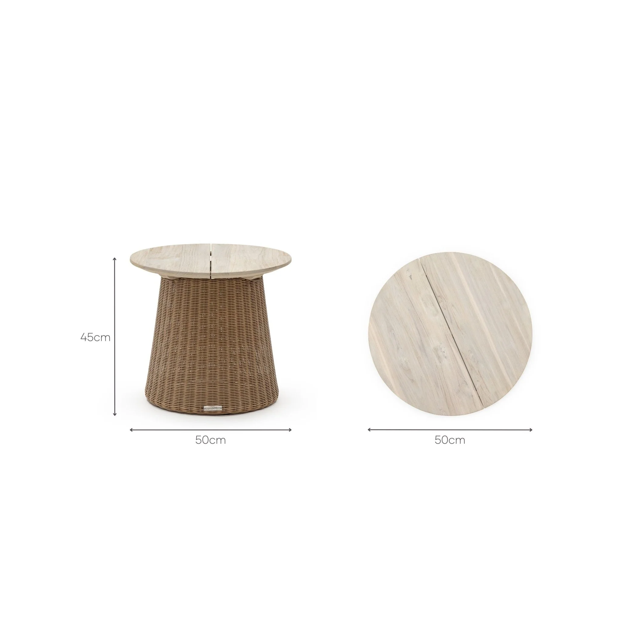 Girona Side Table - Aged Teak & Natural - Image 9