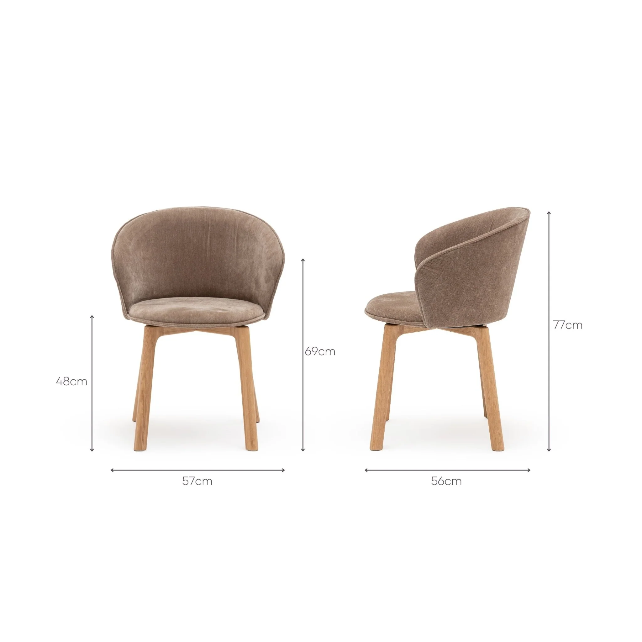Glide Chair - Light Oak & Canna Chocolate - Image 13