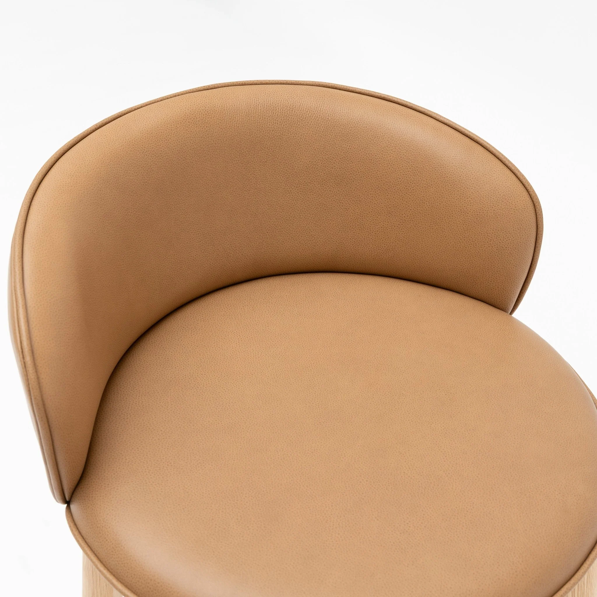 Glide Counter Chair - Light Oak & Pecan Leather - Image 10