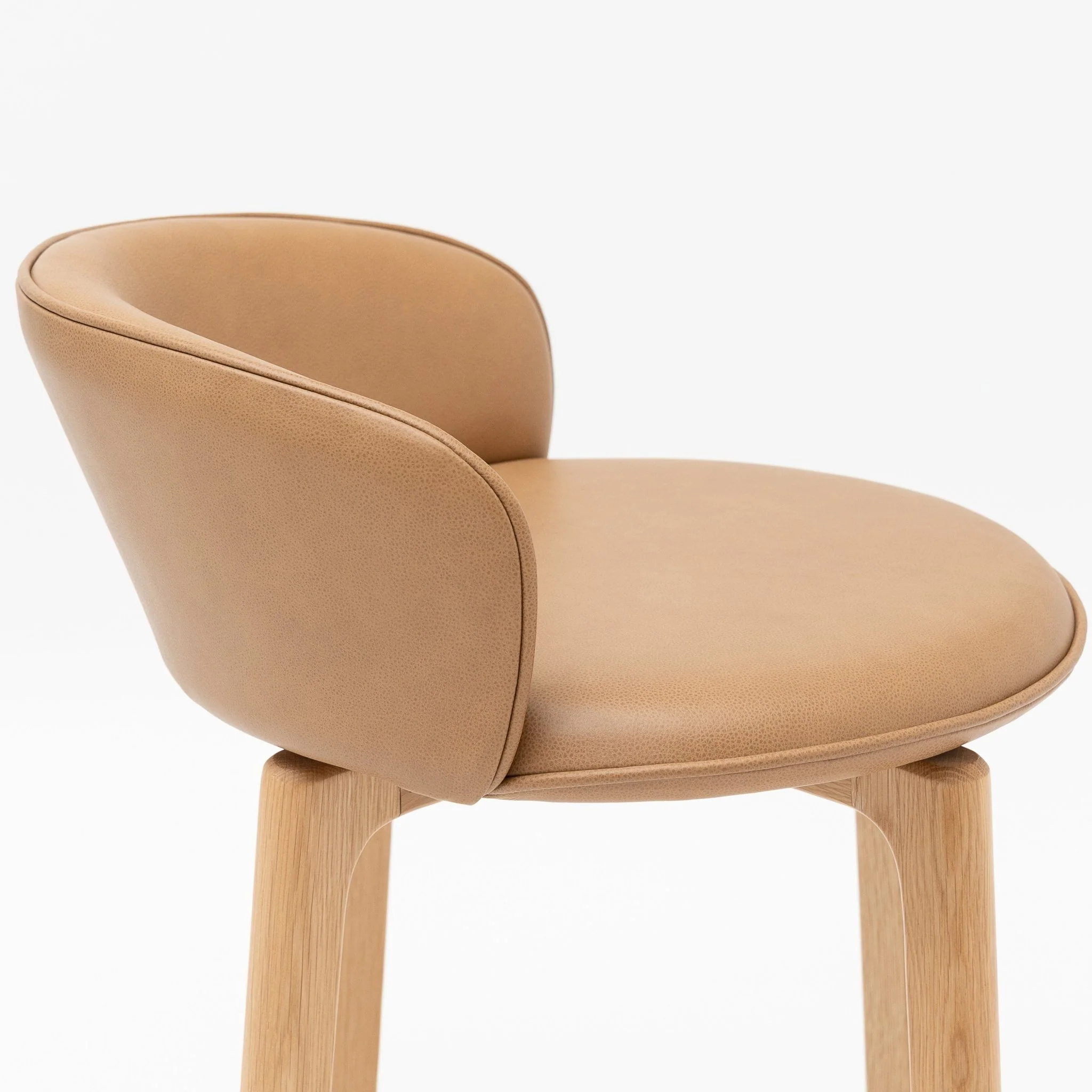 Glide Counter Chair - Light Oak & Pecan Leather - Image 5