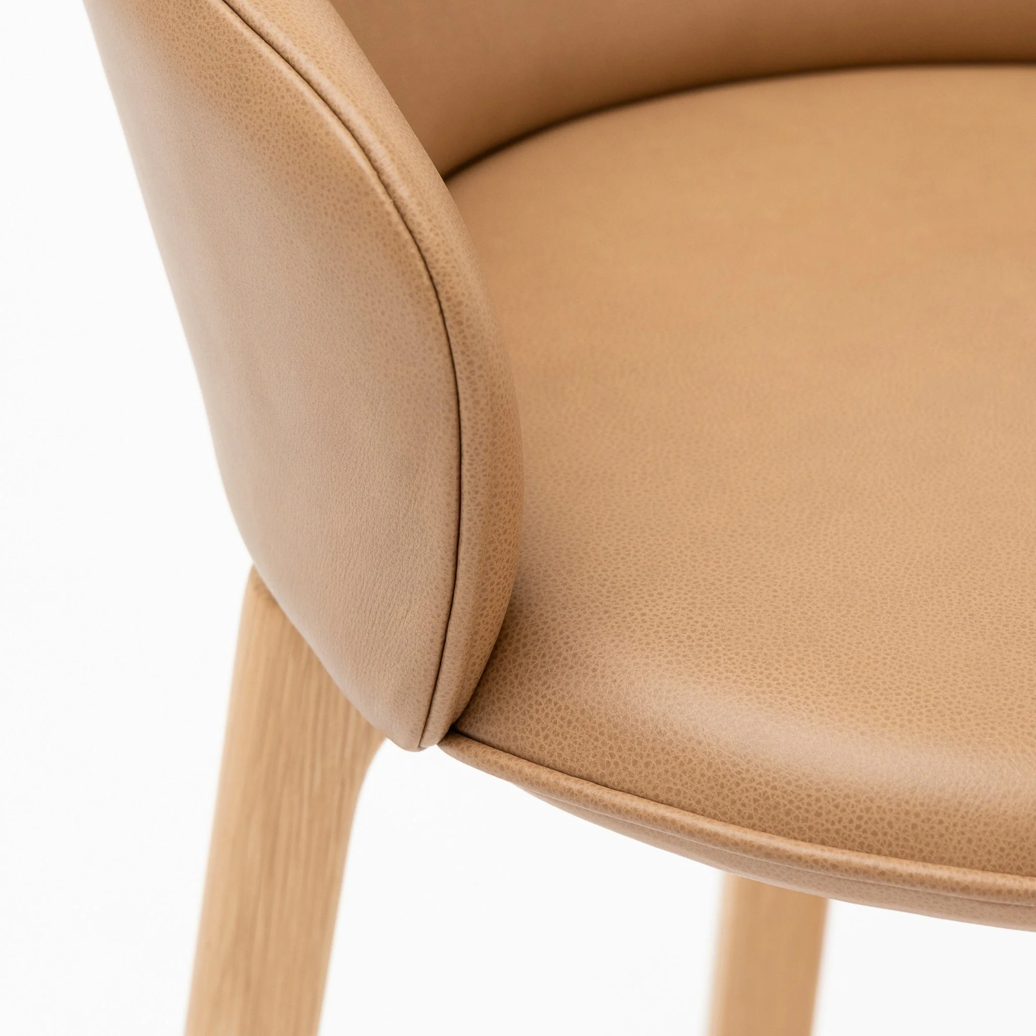 Glide Counter Chair - Light Oak & Pecan Leather - Image 7