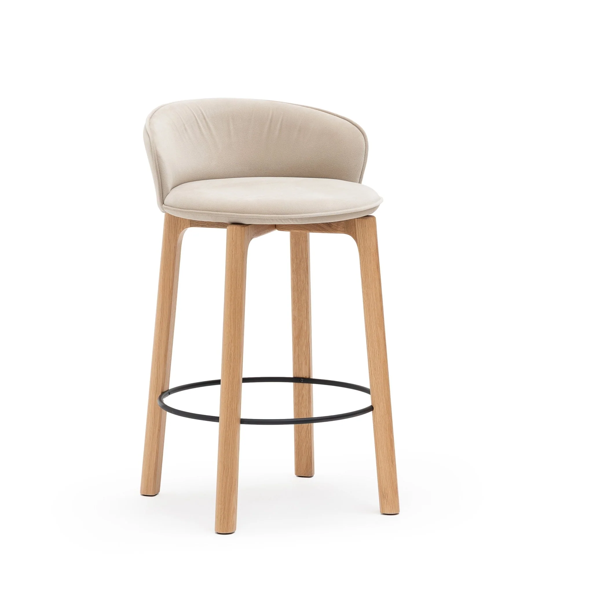 Glide Counter Chair - Light Oak & Ecru
