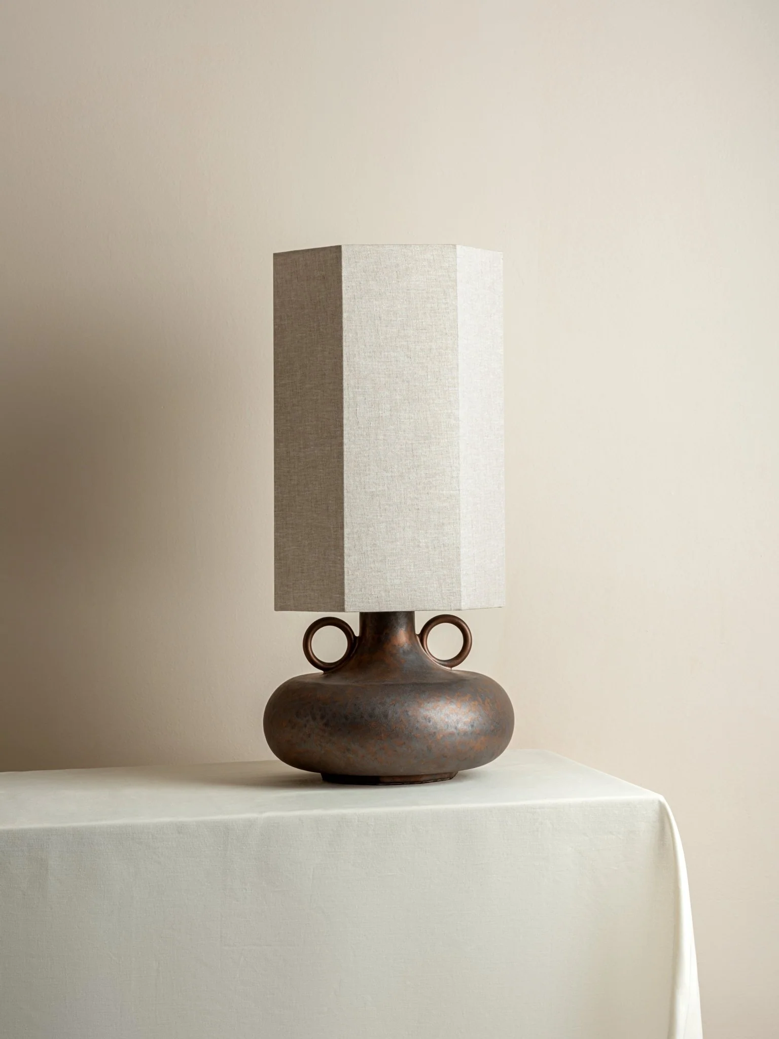 Grove - Bronze Ceramic And Linen Table Lamp - Image 4