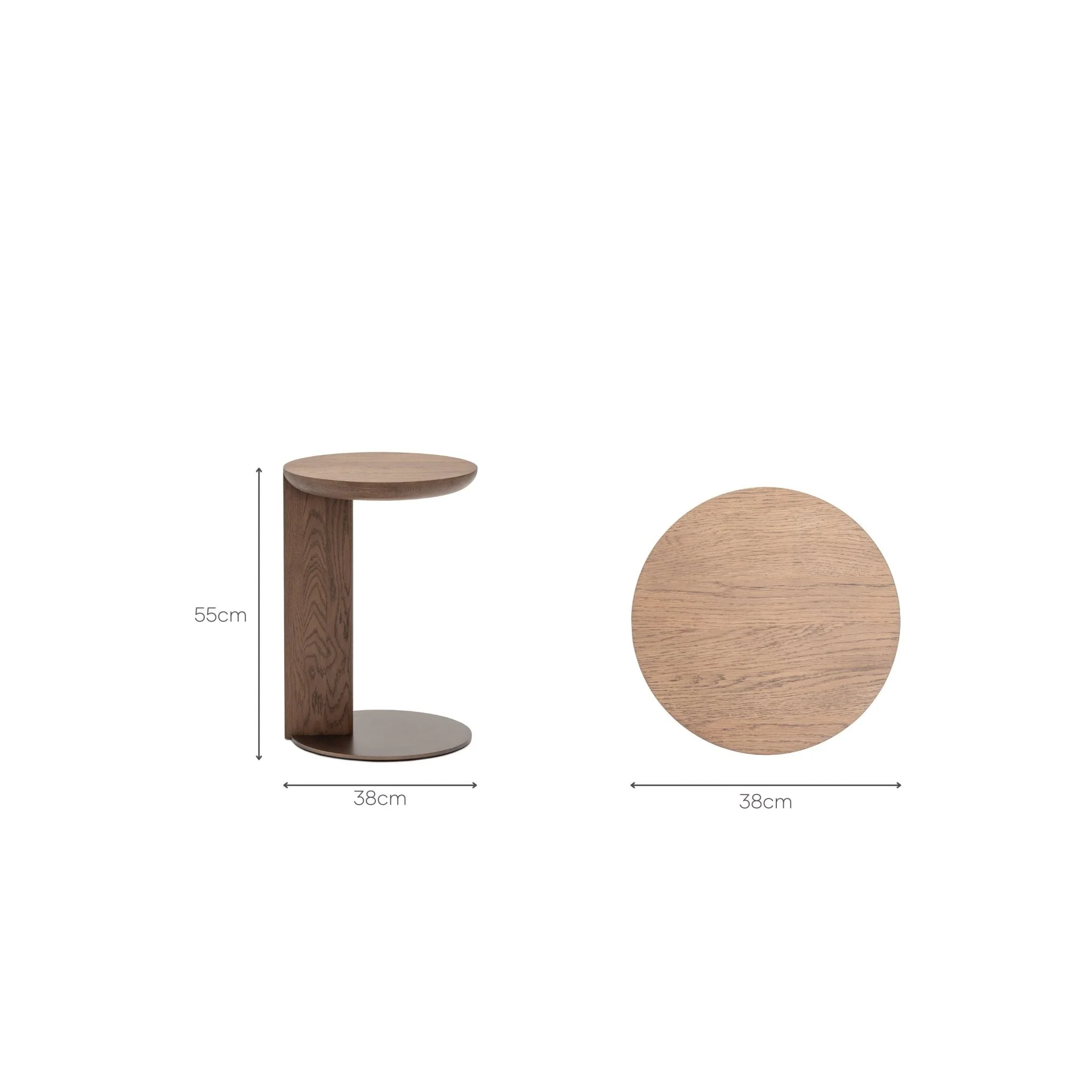 Guild Side Table - Latte Oak and Bronze - Image 11