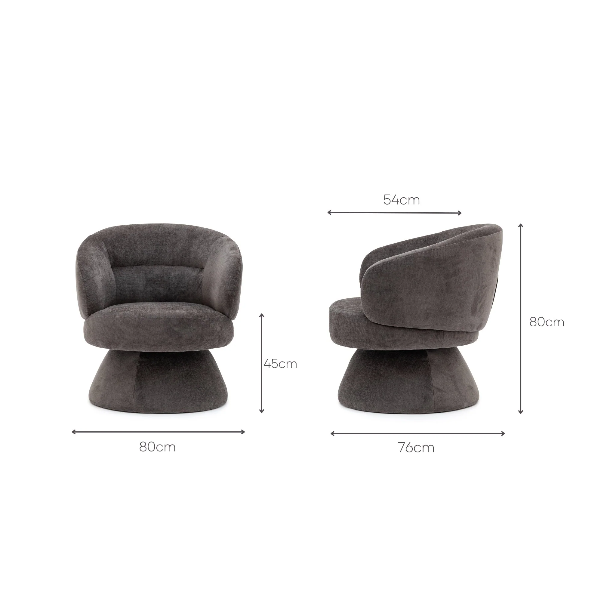 Gwen Swivel Chair - Ebony - Image 8