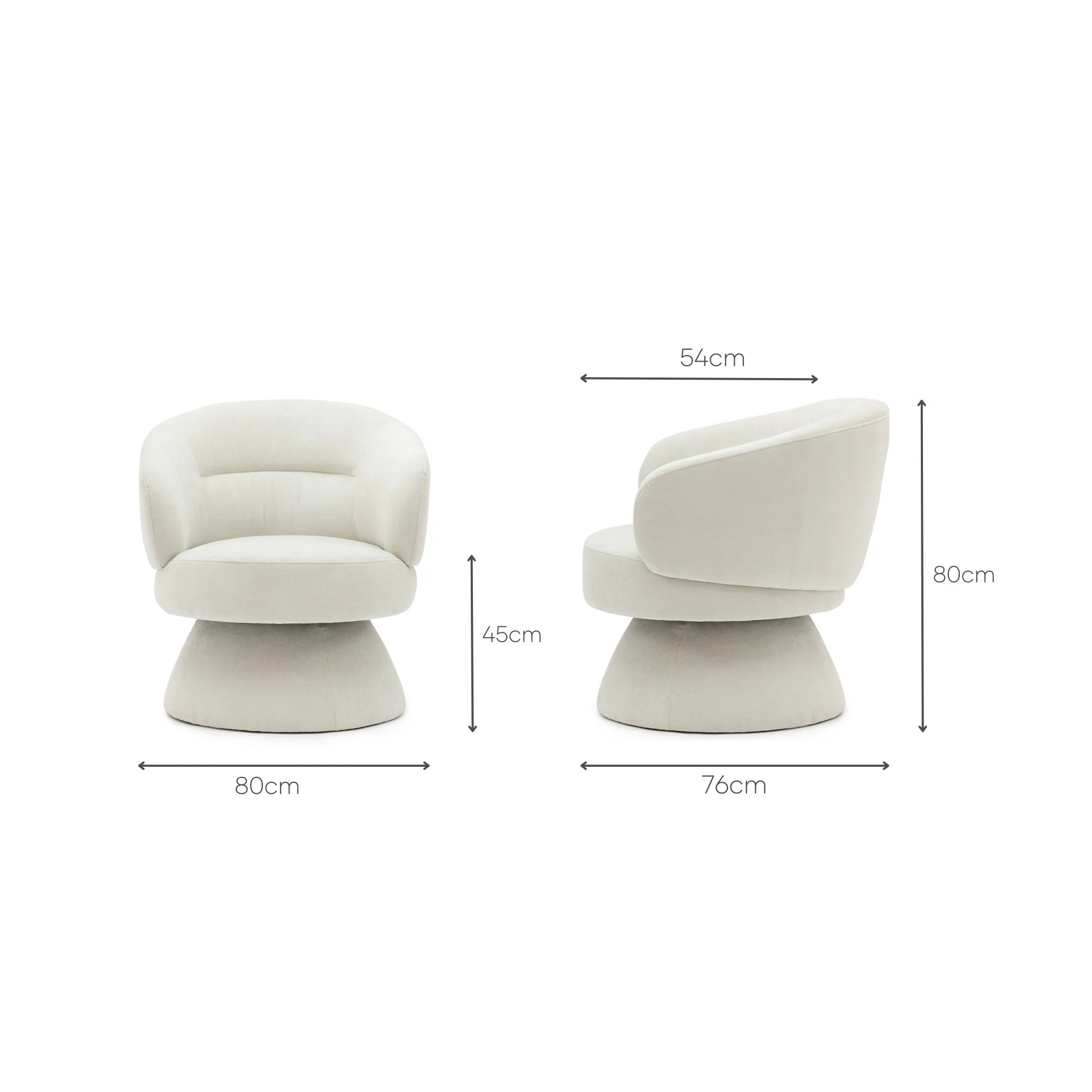 Gwen Swivel Chair - Ivory - Image 9