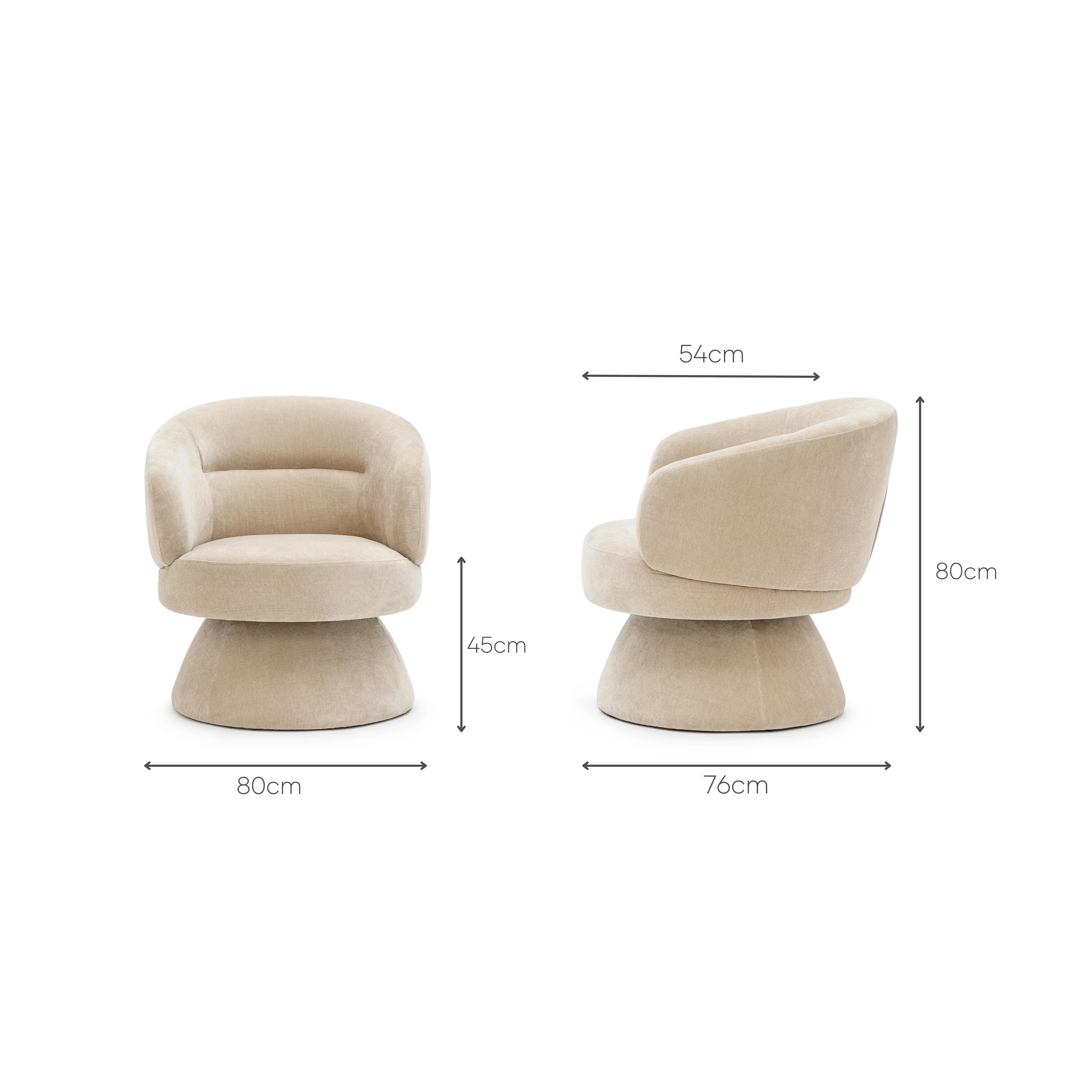 Gwen Swivel Chair - Latte - Image 11