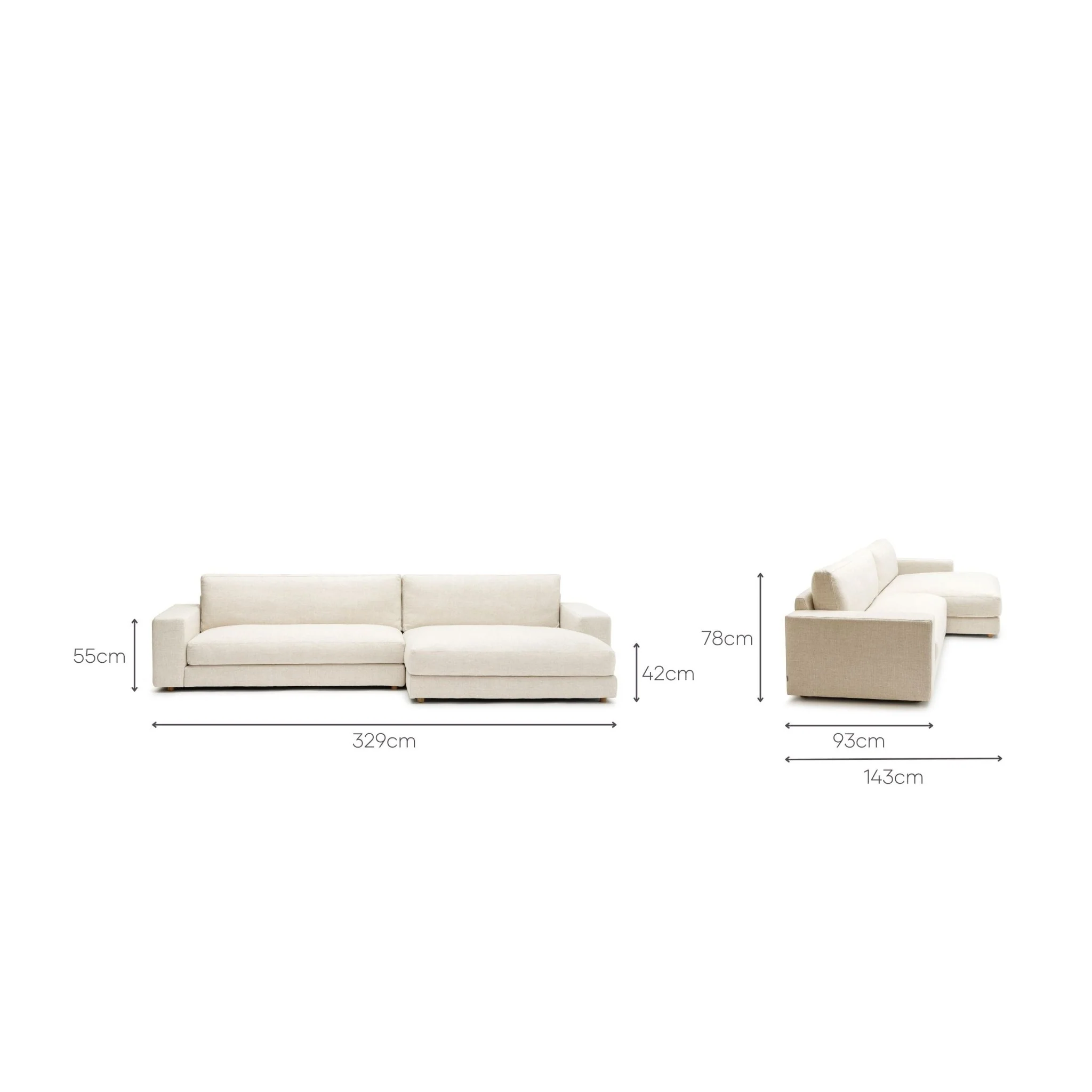 Hansen L Shaped Sofa - Oatmeal - Image 16
