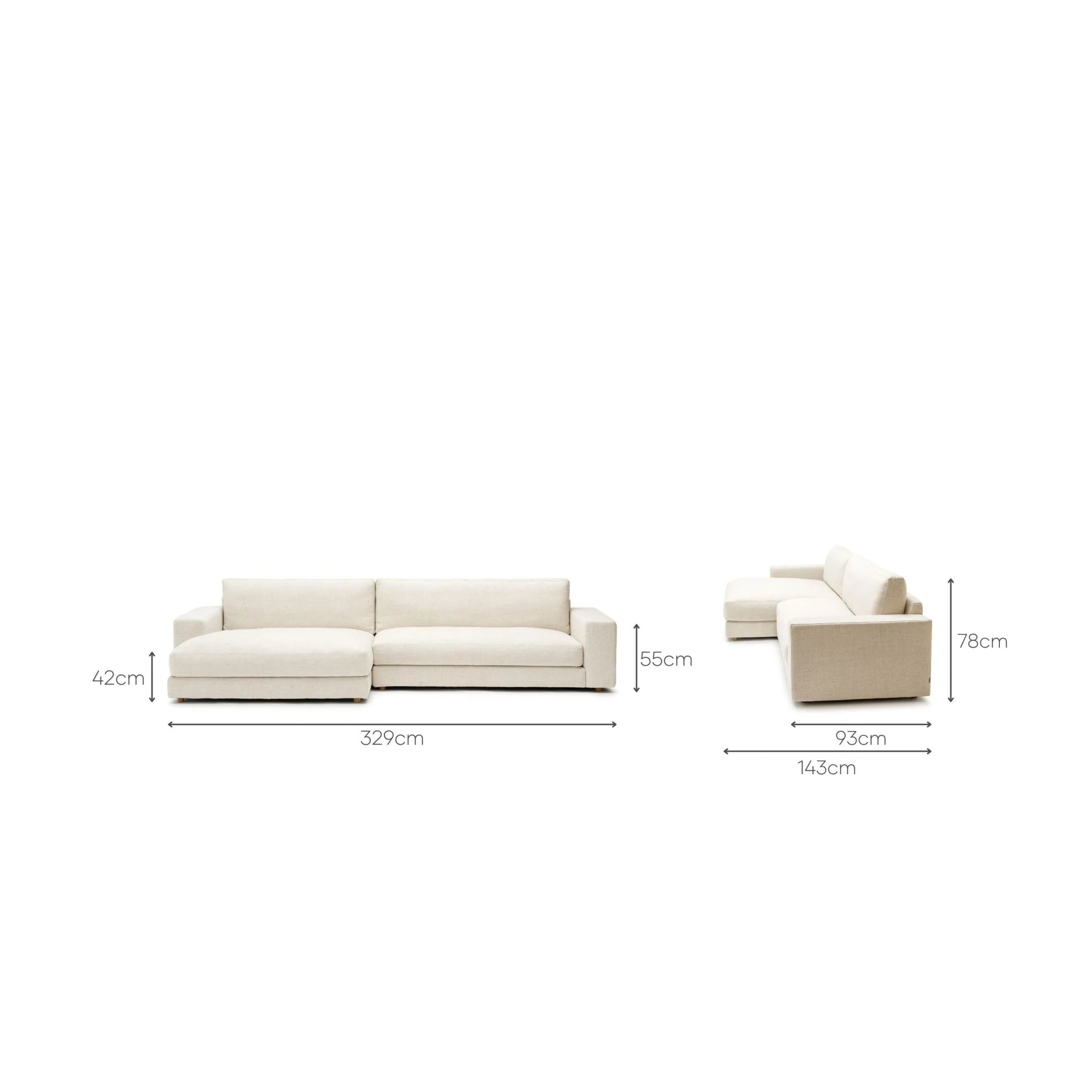 Hansen L Shaped Sofa - Oatmeal - Image 8
