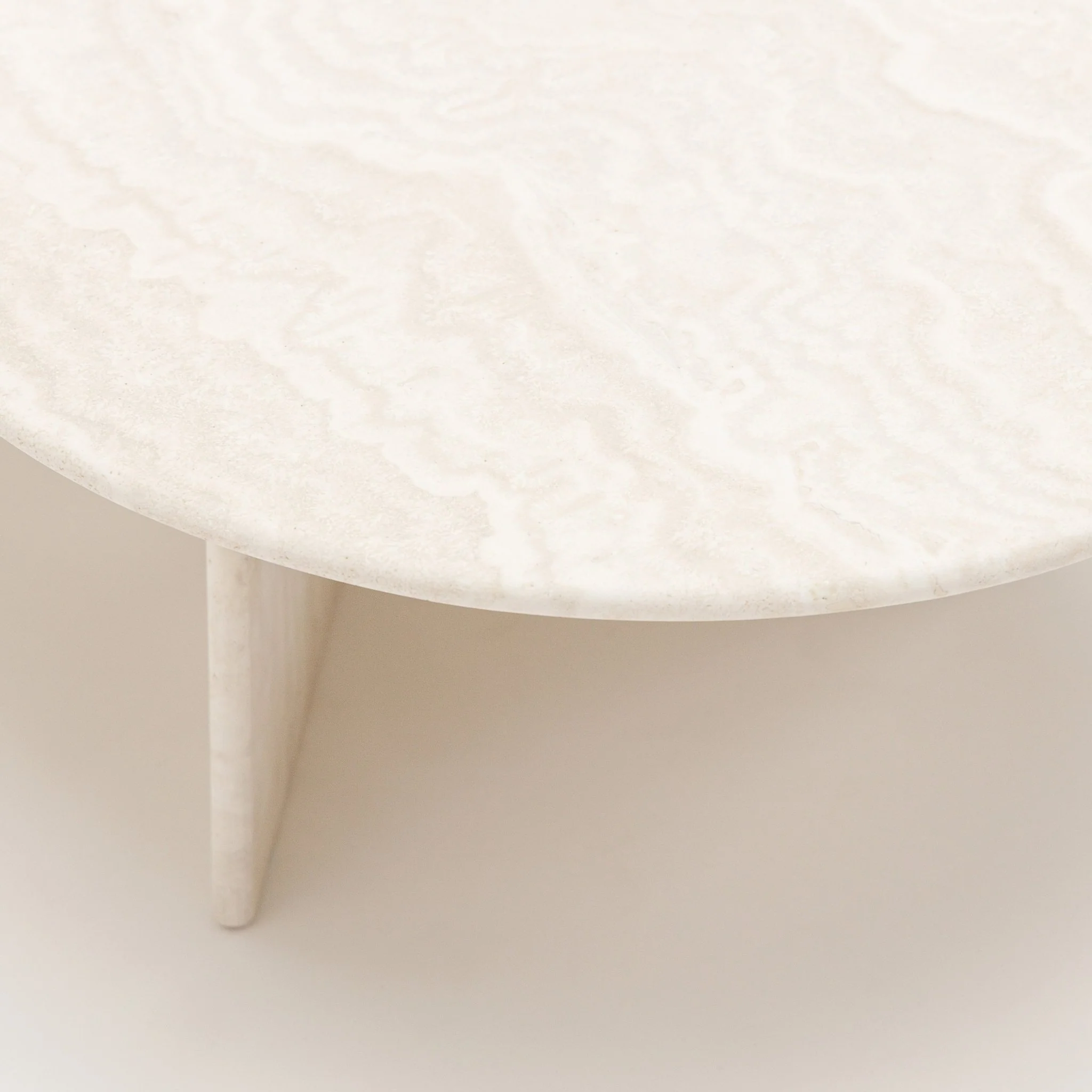 Haven Oval Coffee Table - White Travertine - Image 5
