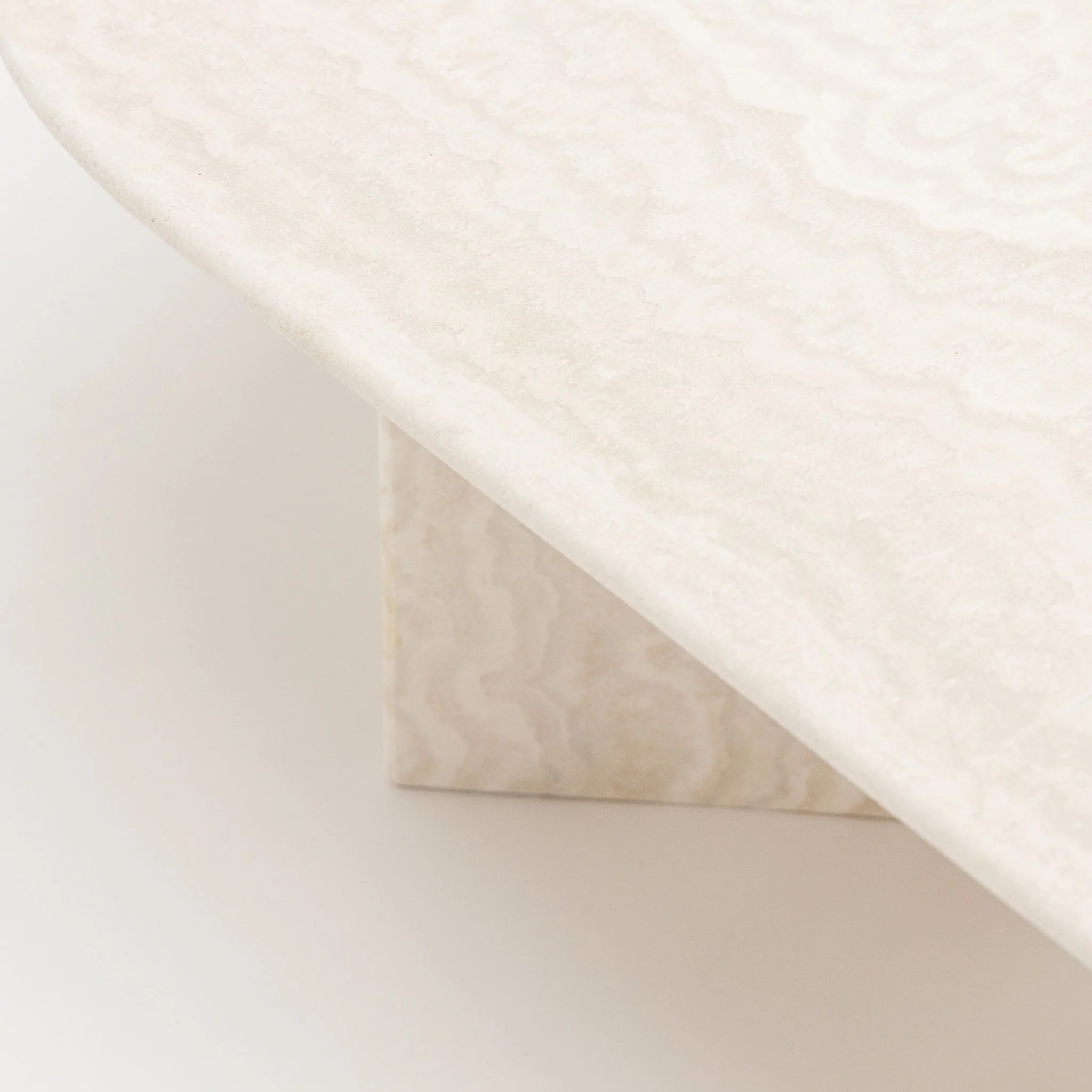 Haven Oval Coffee Table - White Travertine - Image 6