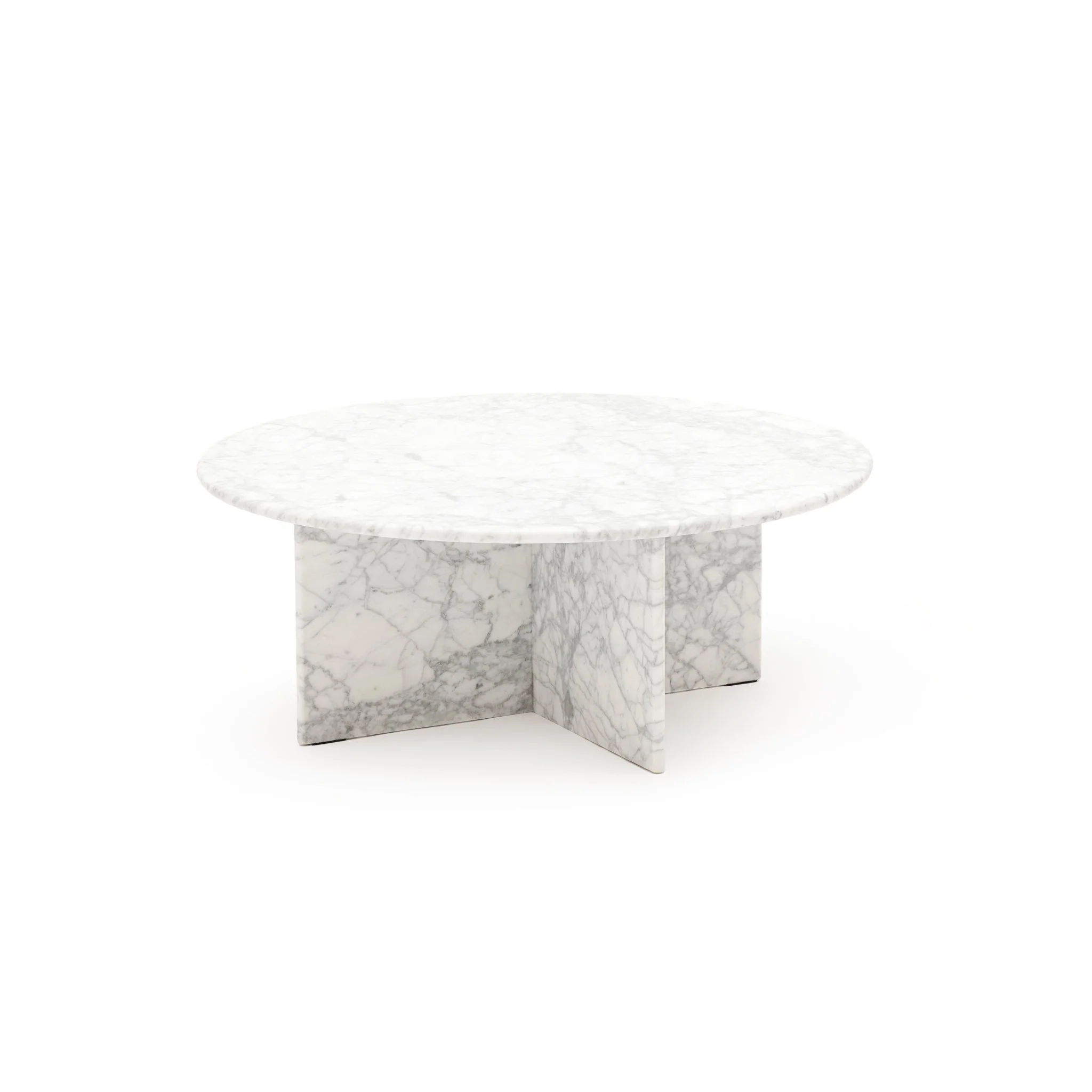 Haven Round Coffee Table - Carrara Marble - Image 2