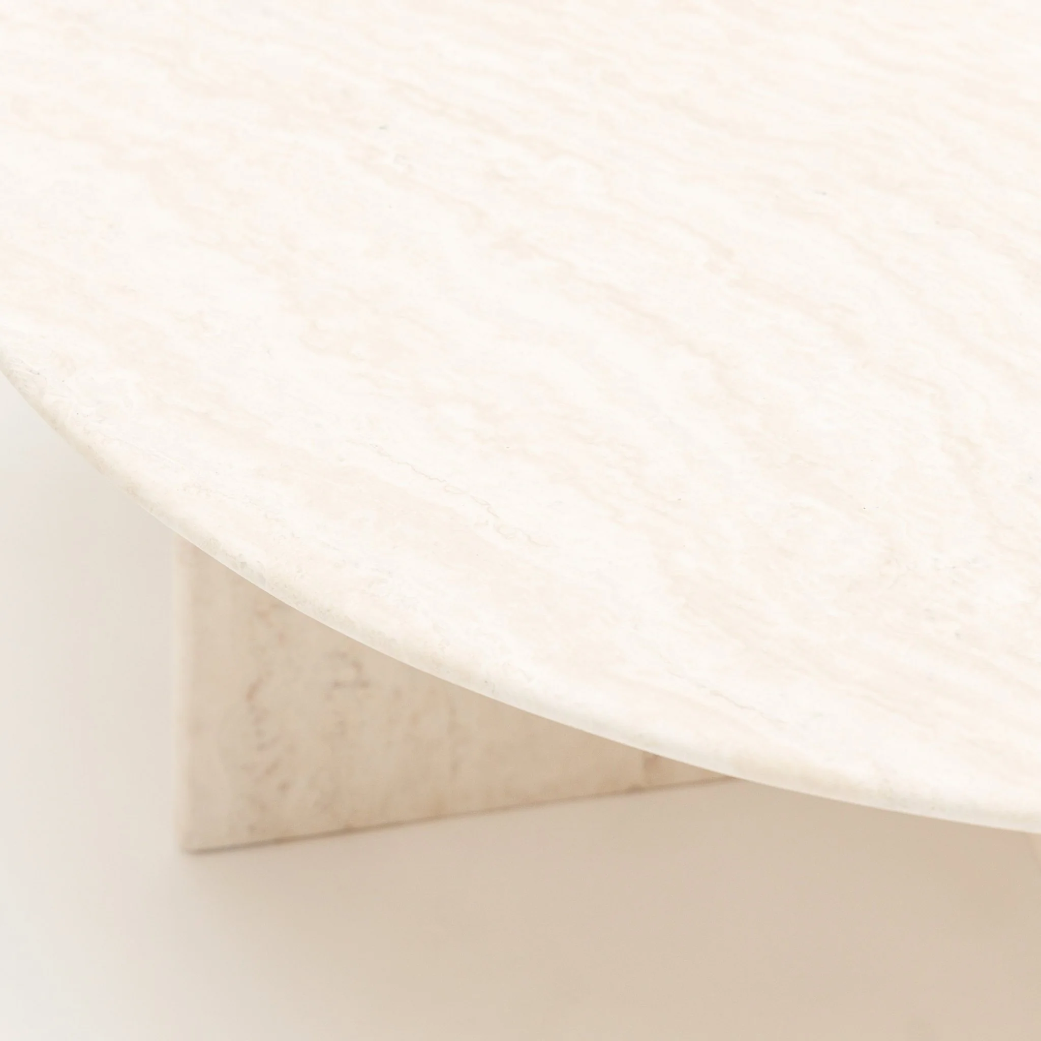 Haven Round Coffee Table - White Travertine - Image 4