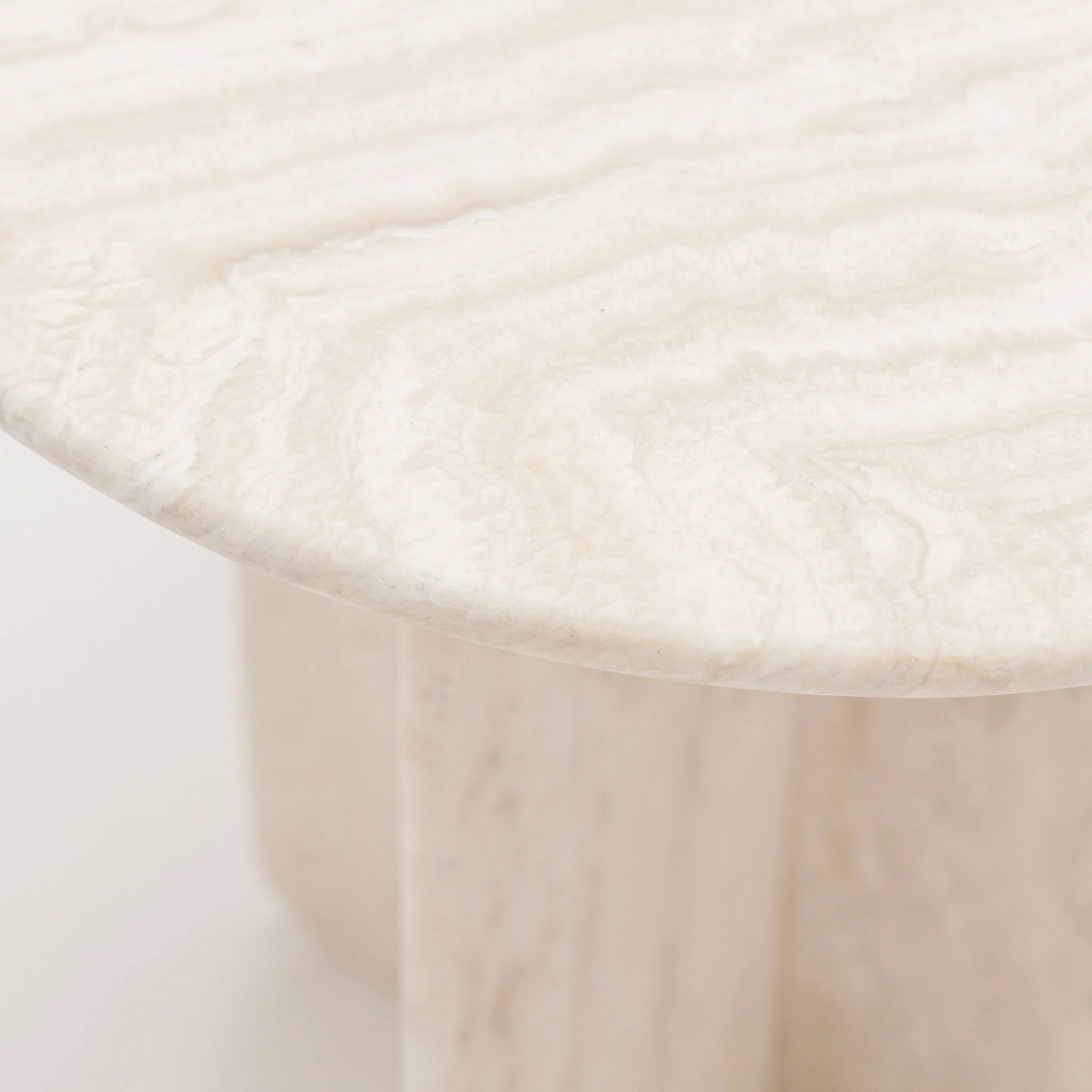 Haven Round Side Table - White Travertine - Image 4