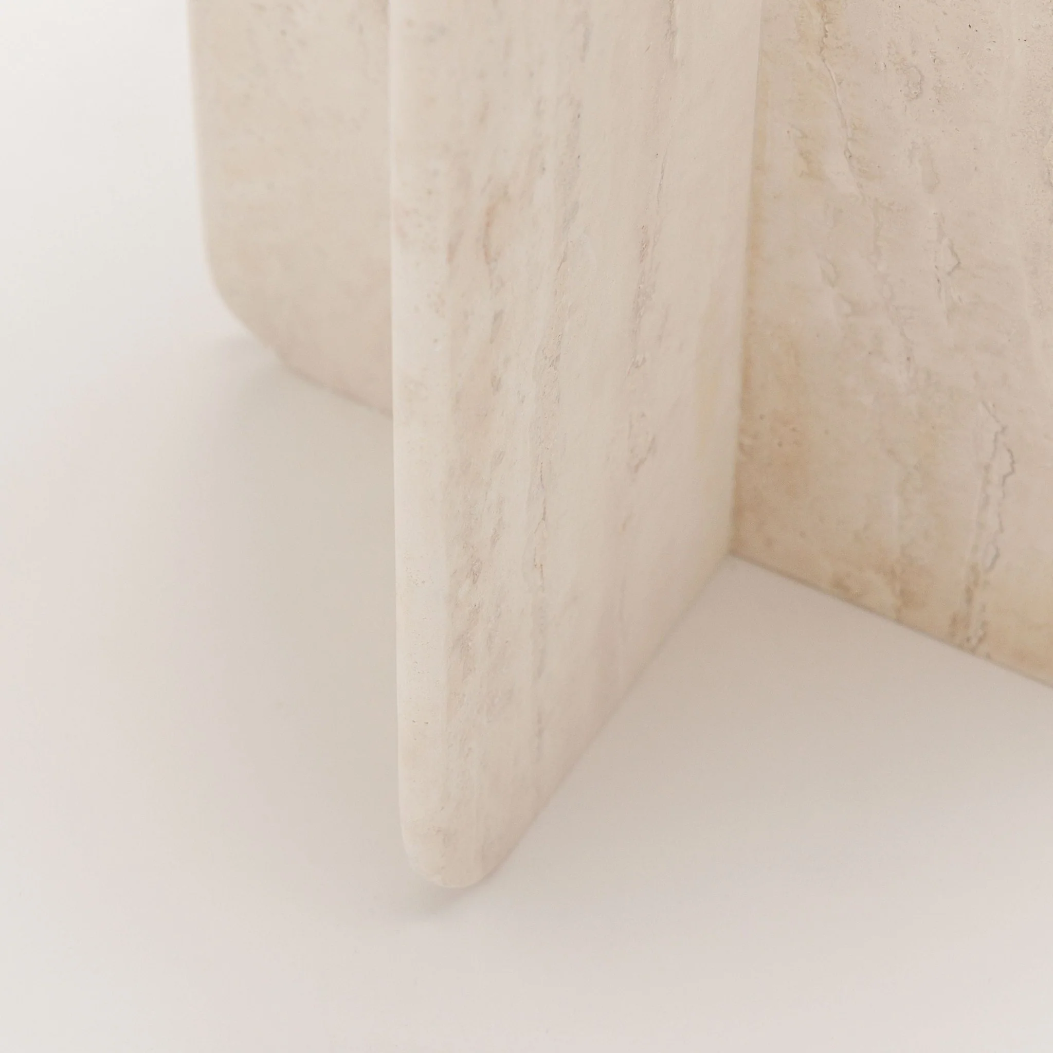 Haven Round Side Table - White Travertine - Image 5