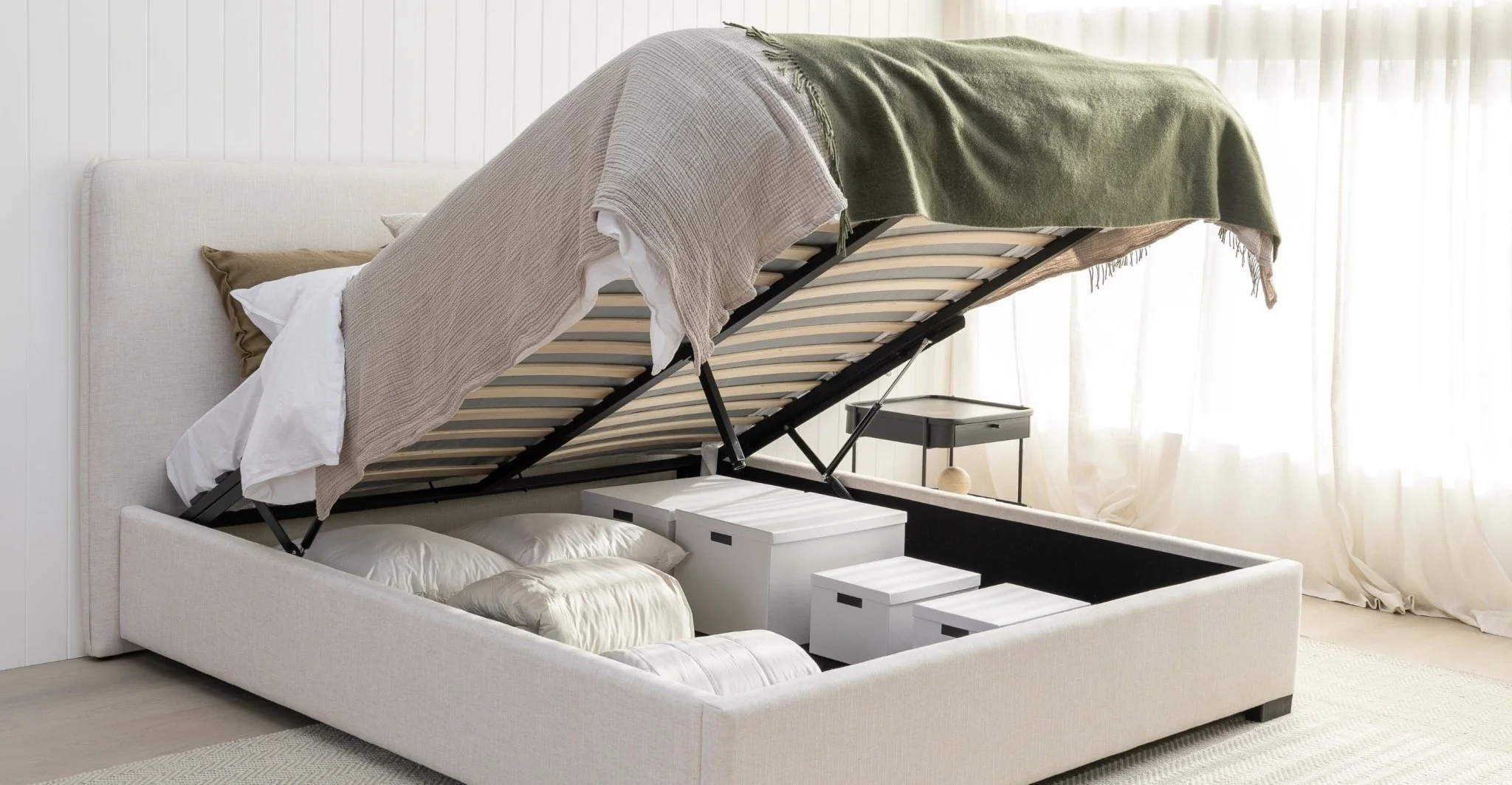 Heidi Bed With Storage - Beige - Image 4
