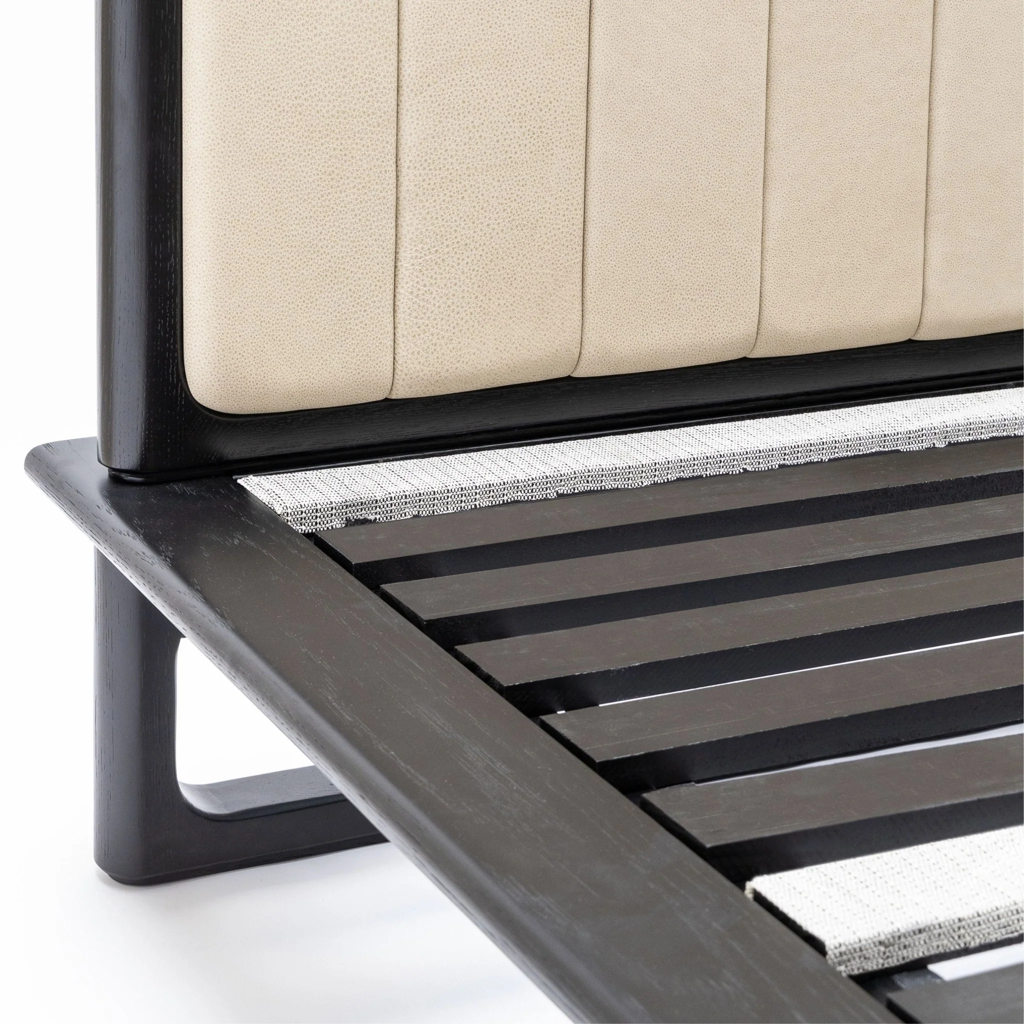 Hover Bed - Black Oak & Limestone Leather - Image 14