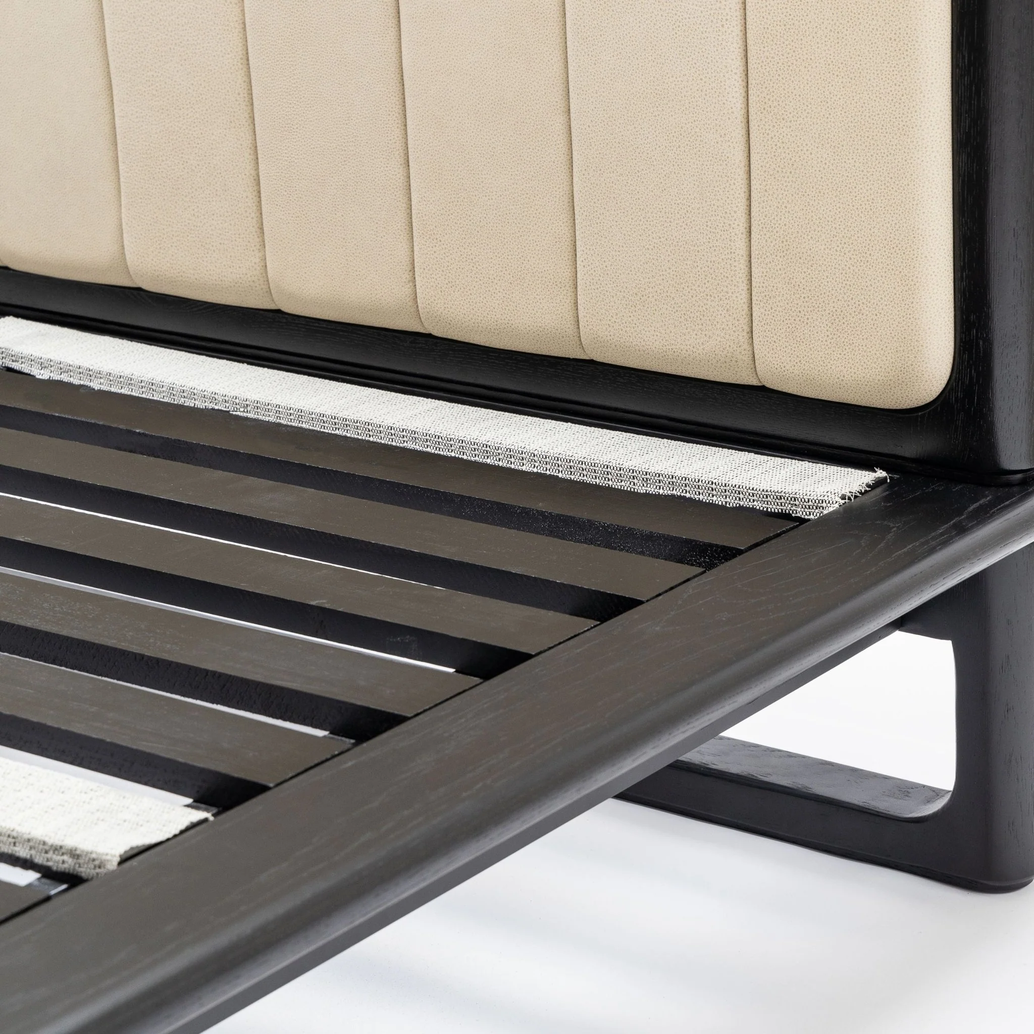 Hover Bed - Black Oak & Limestone Leather - Image 6