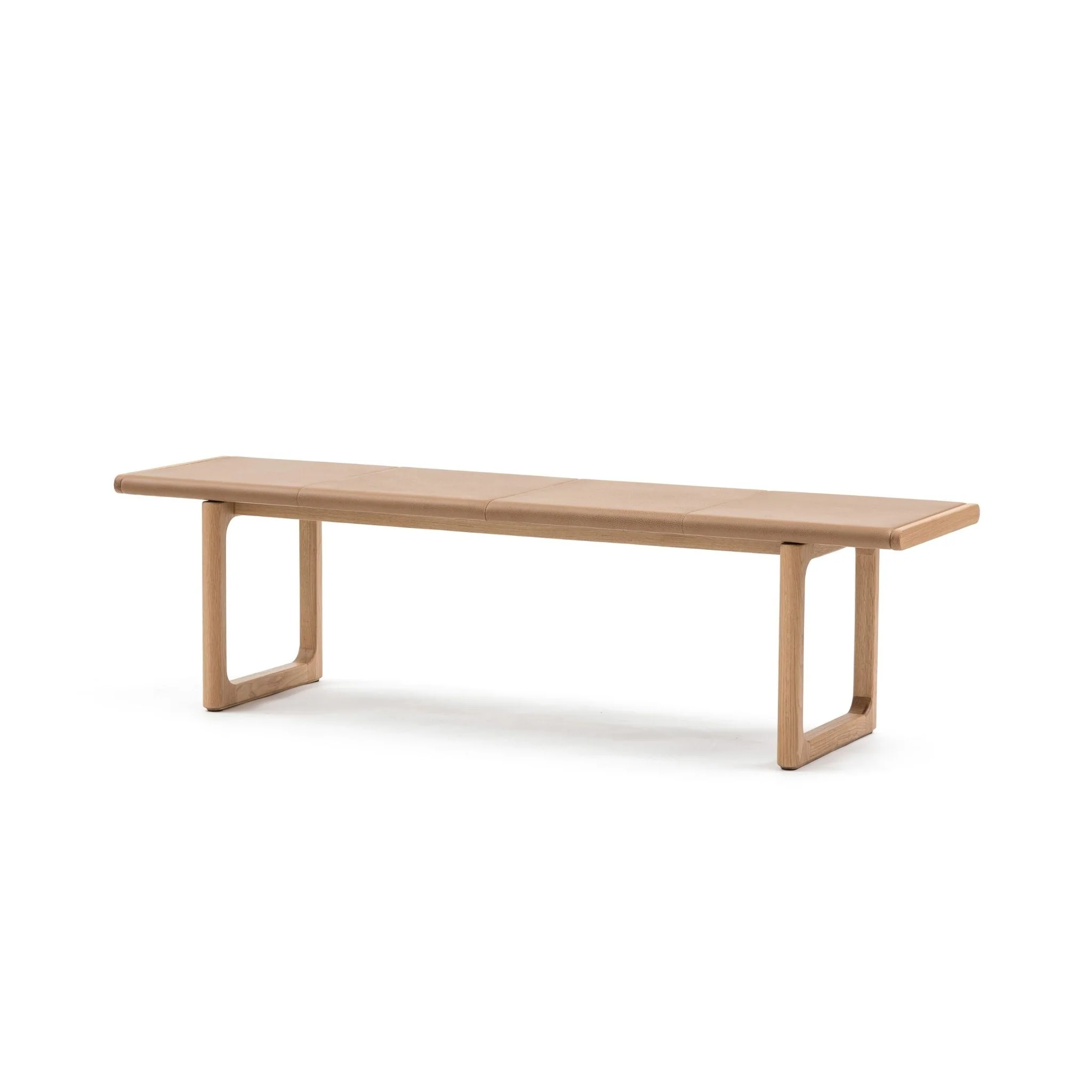 Hover Bench - Light Oak & Pecan Leather