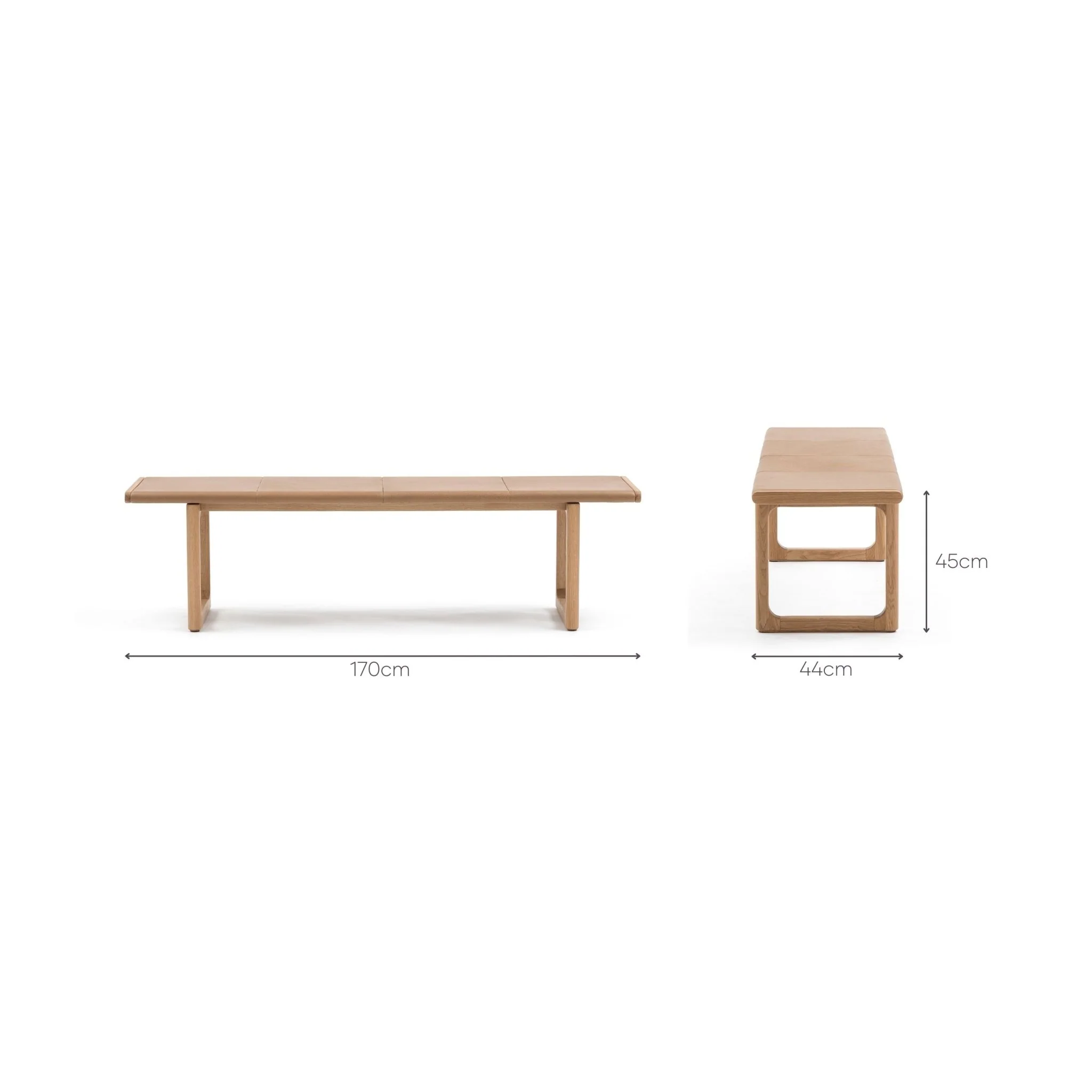 Hover Bench - Light Oak & Pecan Leather - Image 10