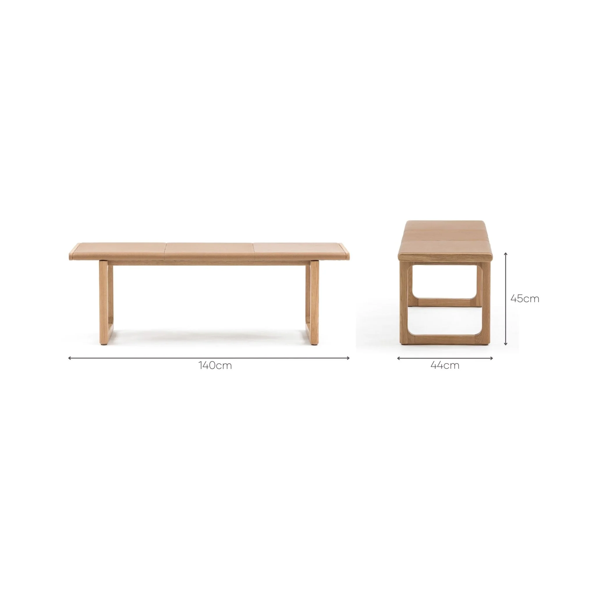 Hover Bench - Light Oak & Pecan Leather - Image 20