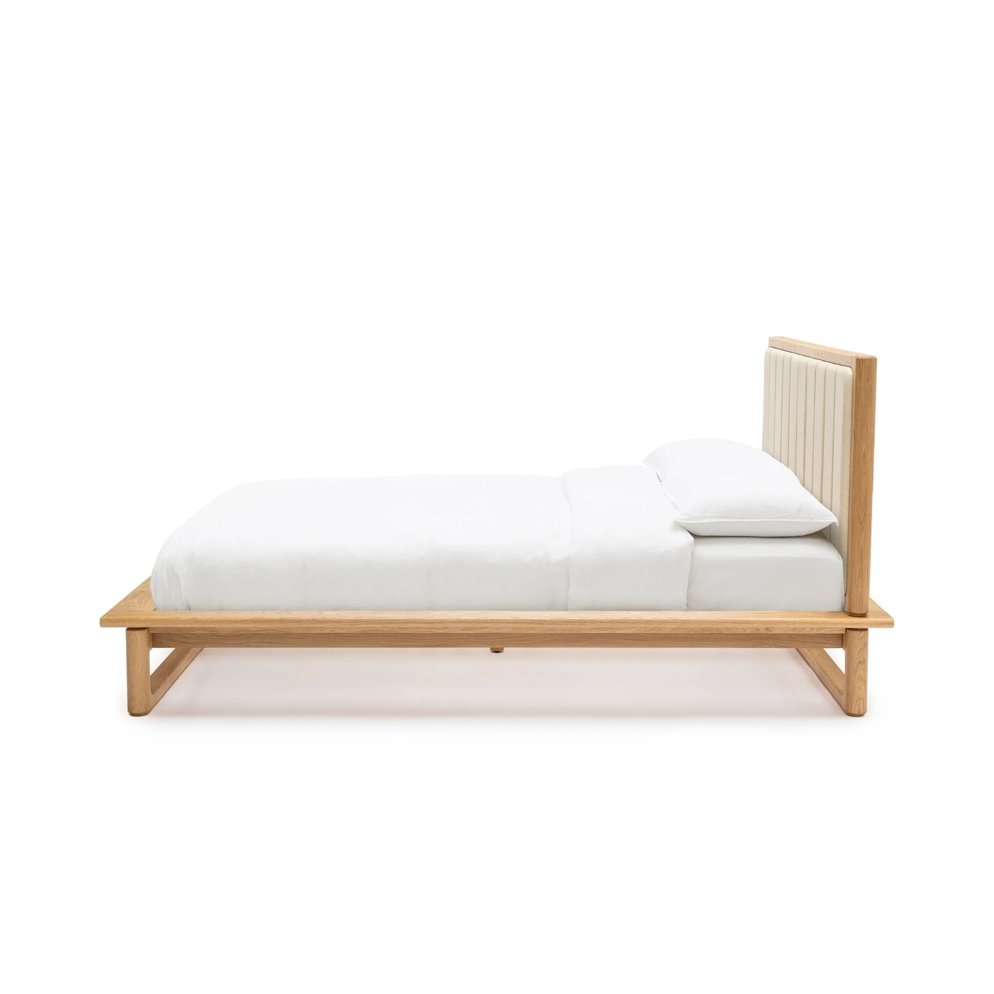 Hover Bed - Light Oak & Limestone Leather - Image 4