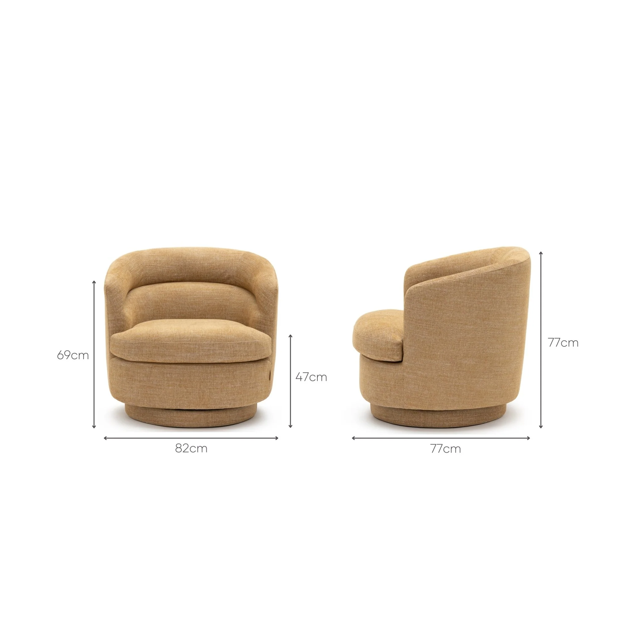 Hugo Swivel Chair - Cinnamon - Image 8