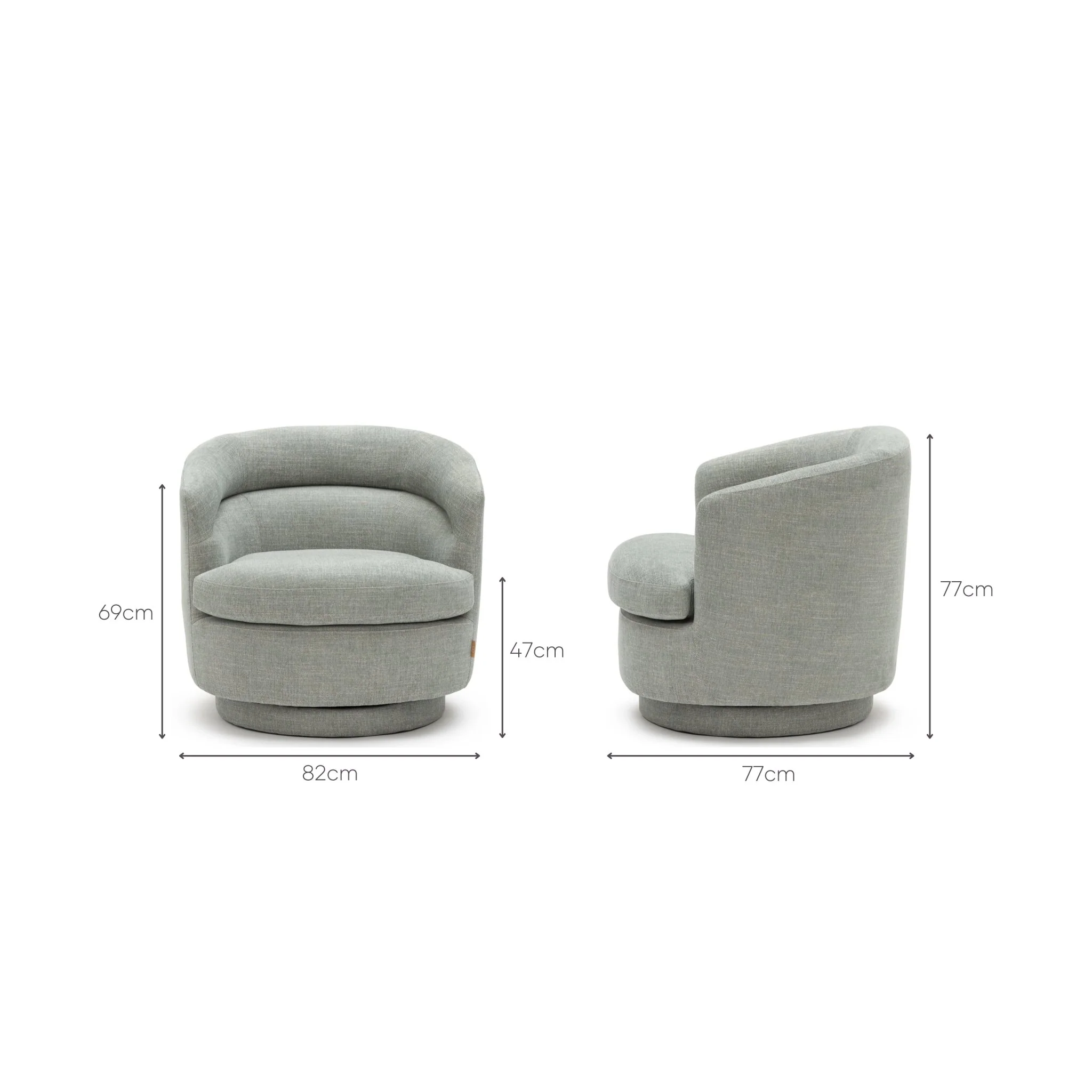 Hugo Swivel Chair - Seashell Blue - Image 6
