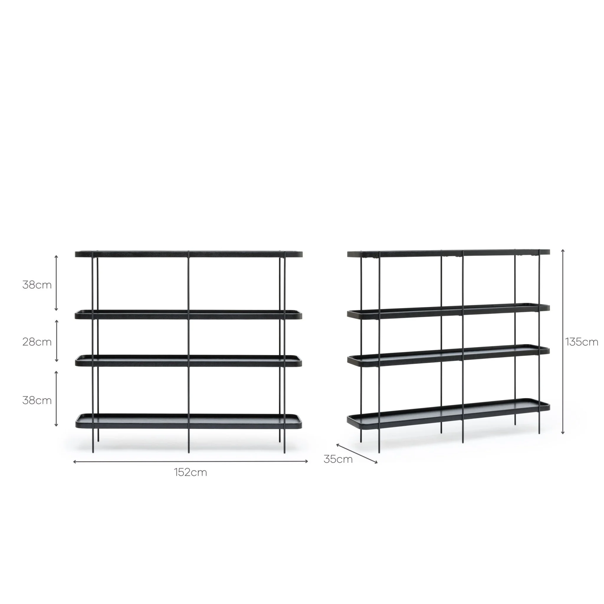 Humla 152 Tall Shelf - Black Oak - Image 3