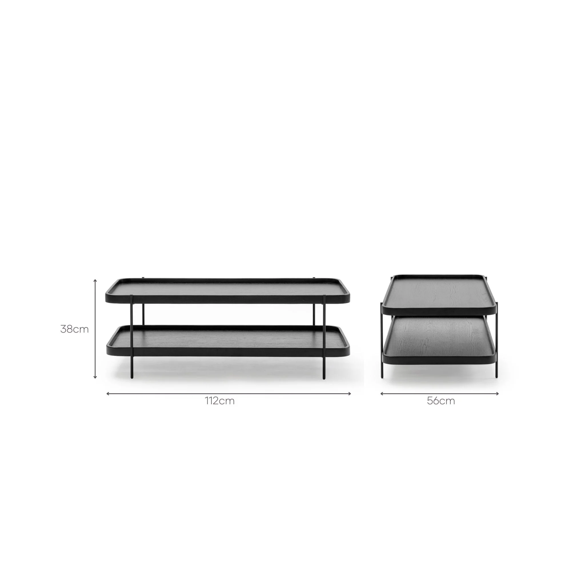 Humla Rectangular Coffee Table - Black Oak - Image 6
