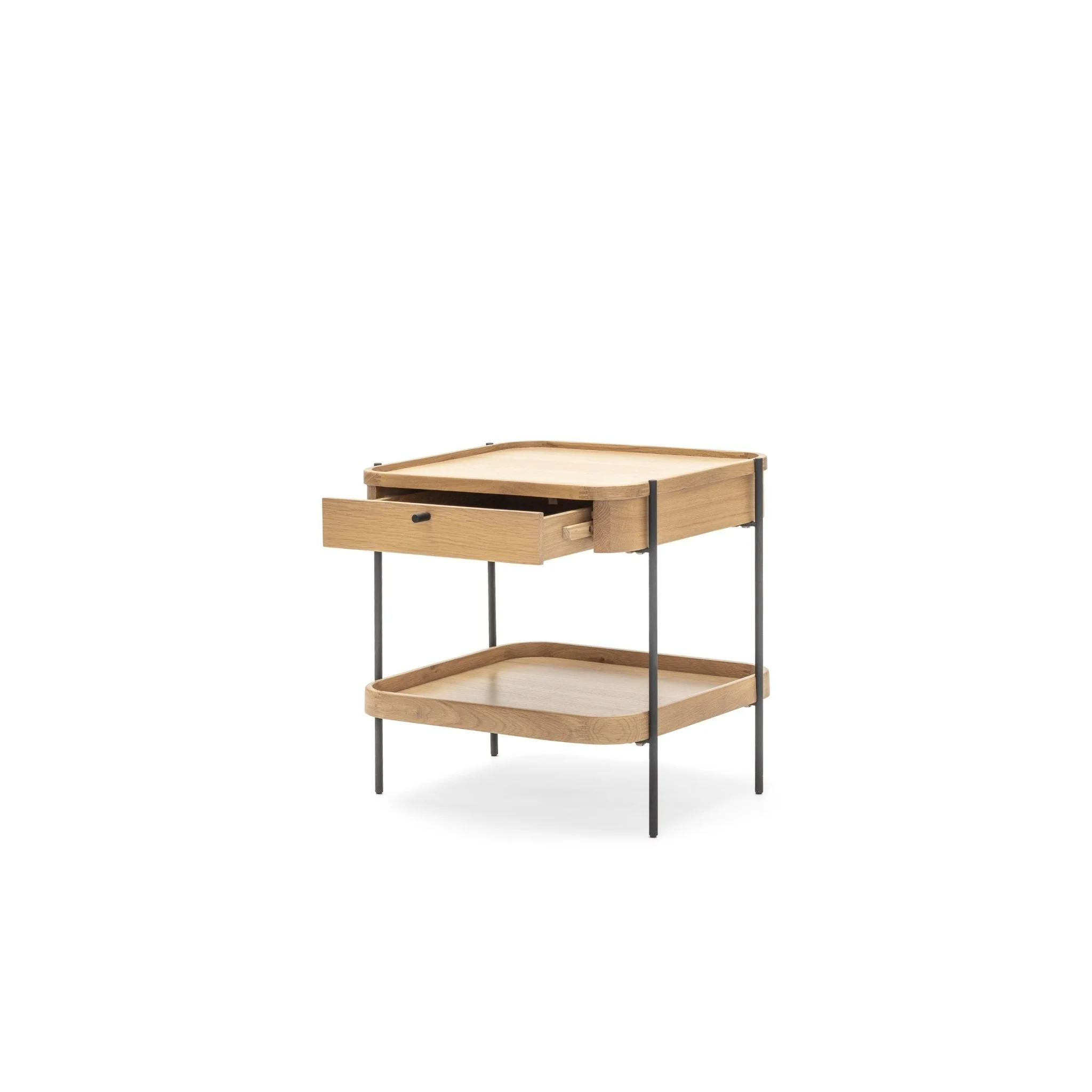 Humla Side Table With Storage - Light Oak - Image 3