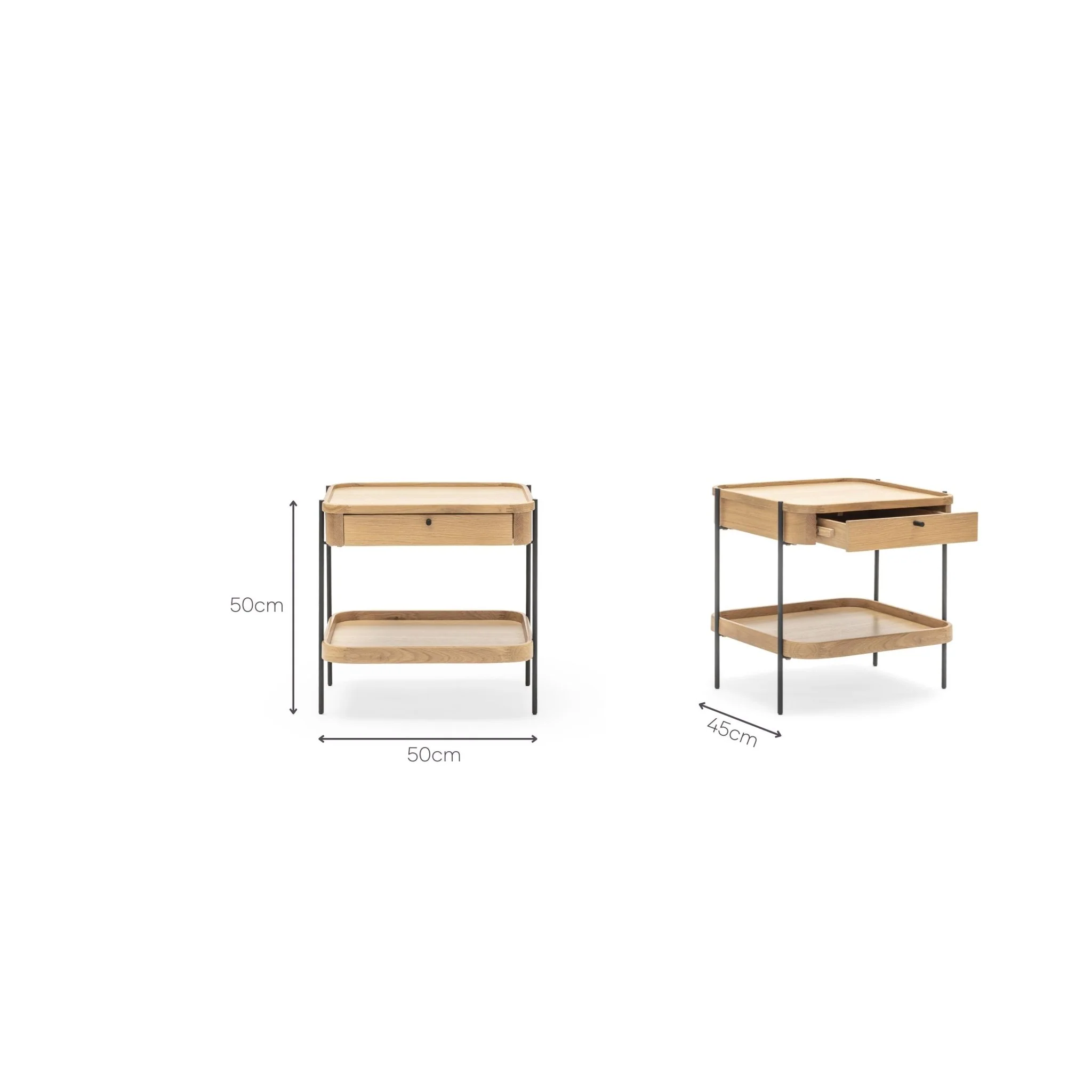 Humla Side Table With Storage - Light Oak - Image 7