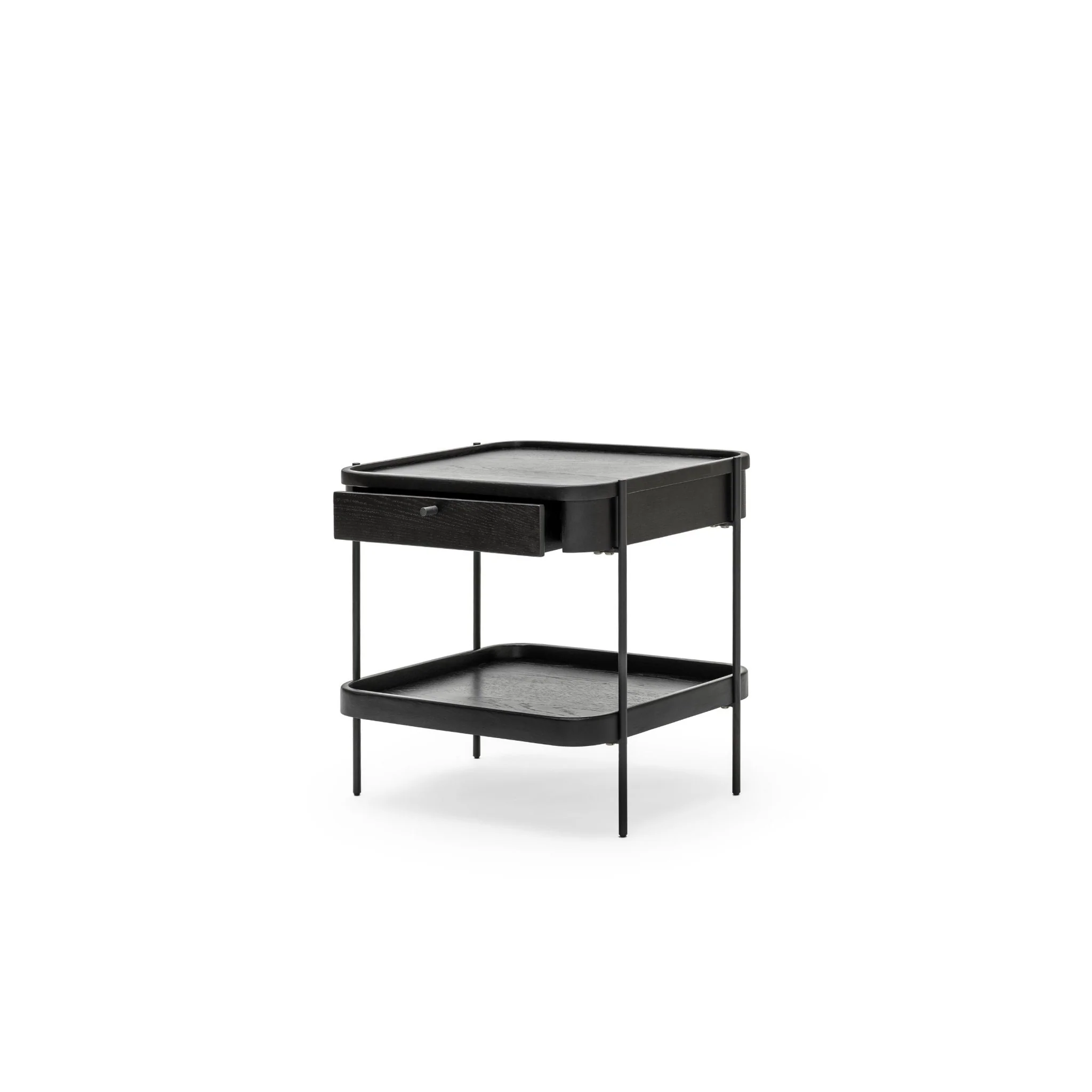 Humla Side Table With Storage - Black Oak - Image 3