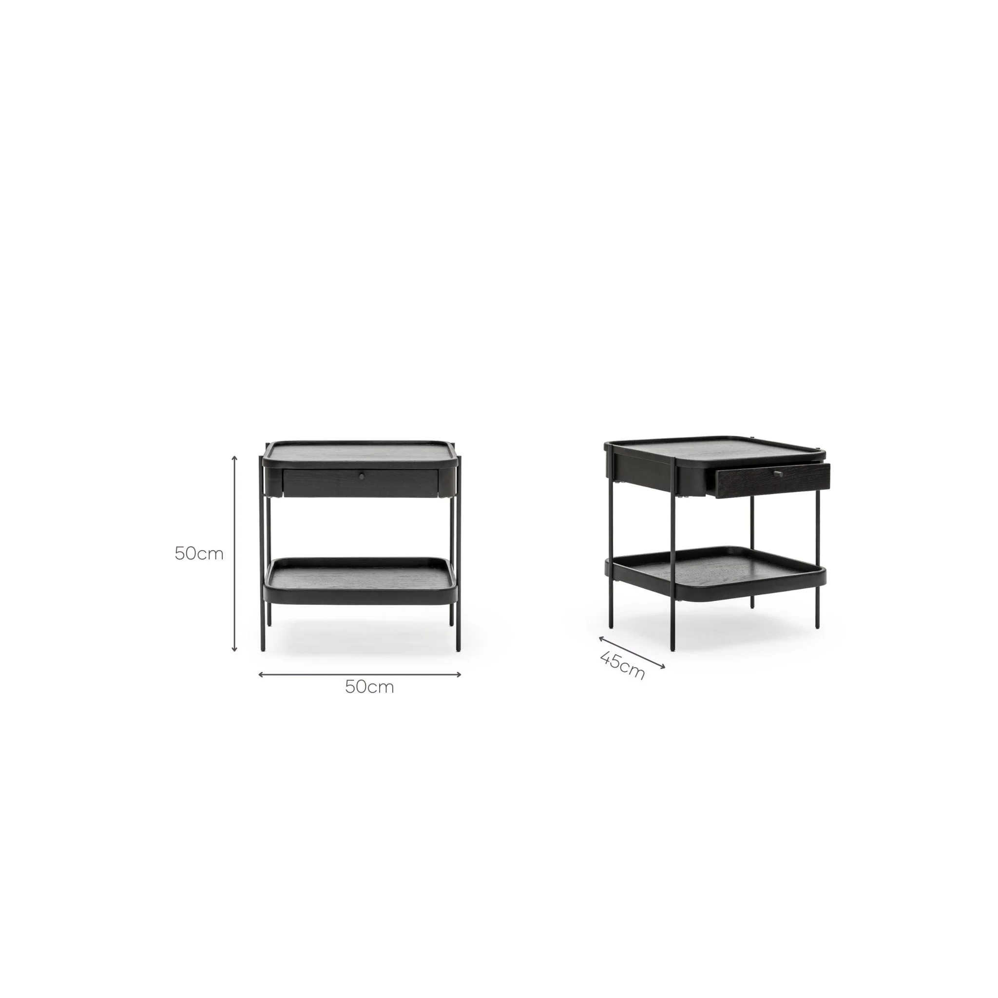 Humla Side Table With Storage - Black Oak - Image 4
